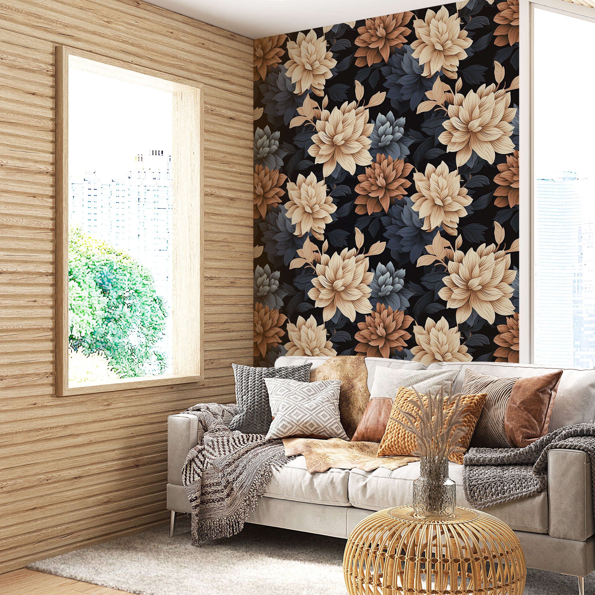 Elegant Dark Floral Wallpaper for Stylish Decor