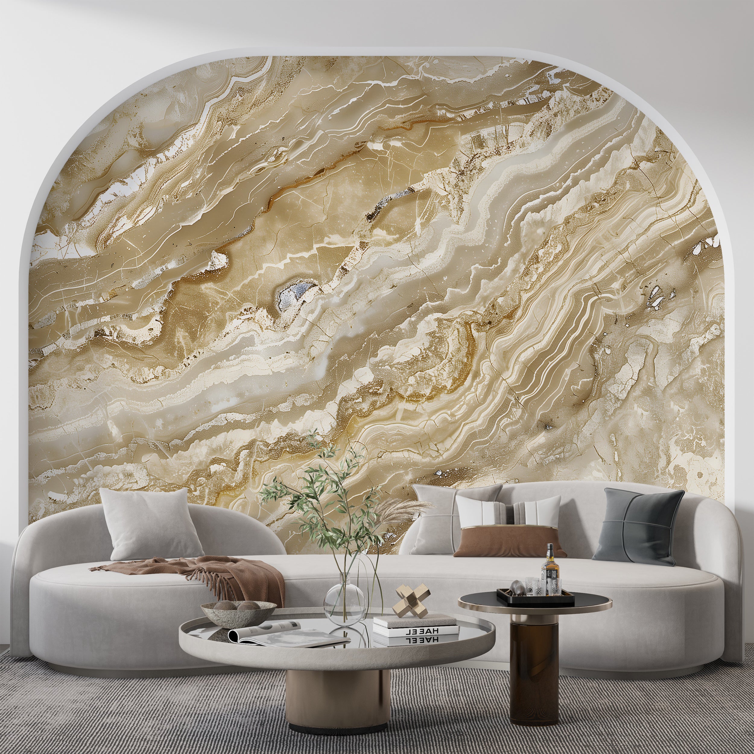Marble Wall Mural, Removable Marble Wallpaper, Detailed Marble Texture Accent Wall Decor, Peel and Stick Beige Stone Wall Art, Custom Size