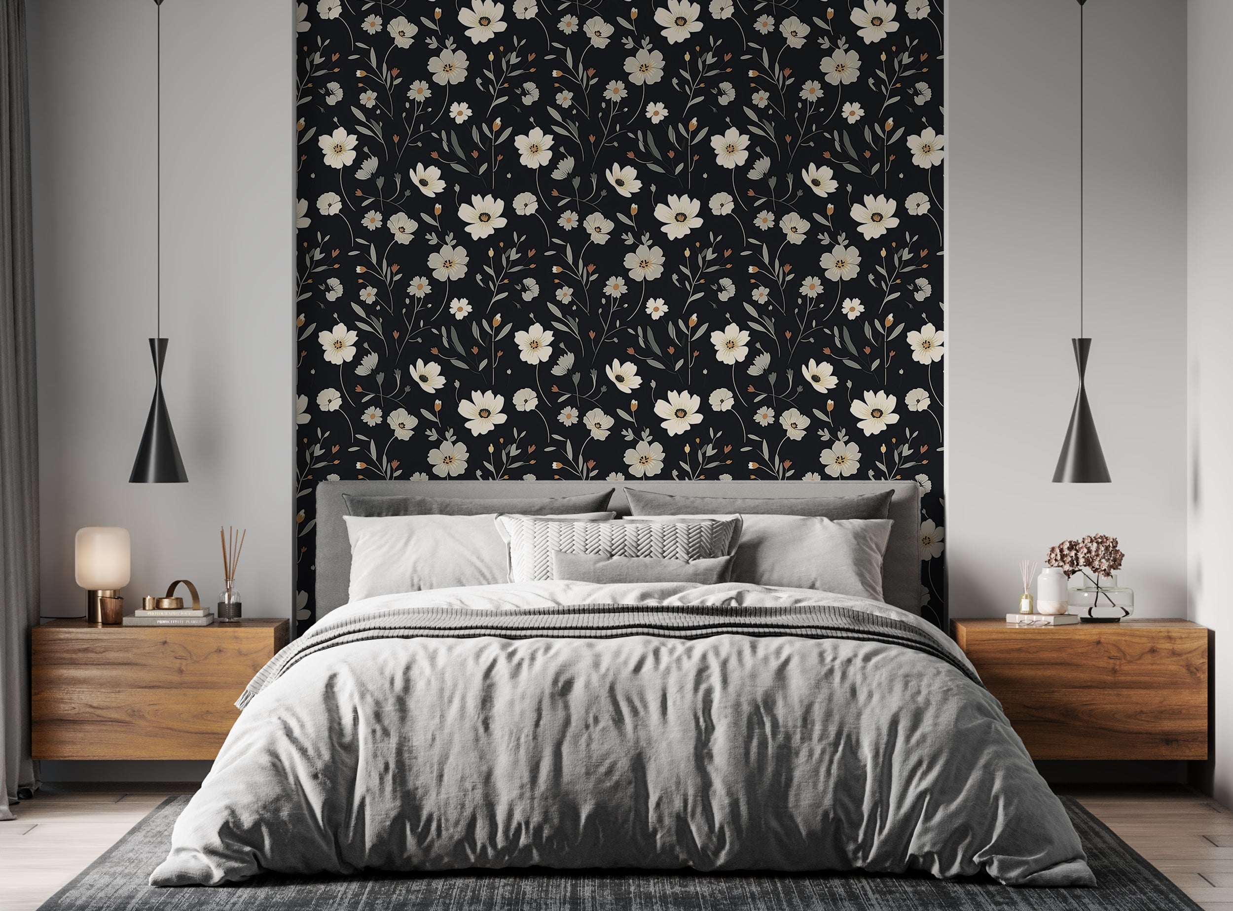 Transform Your Room with Dark Floral Wallpaper