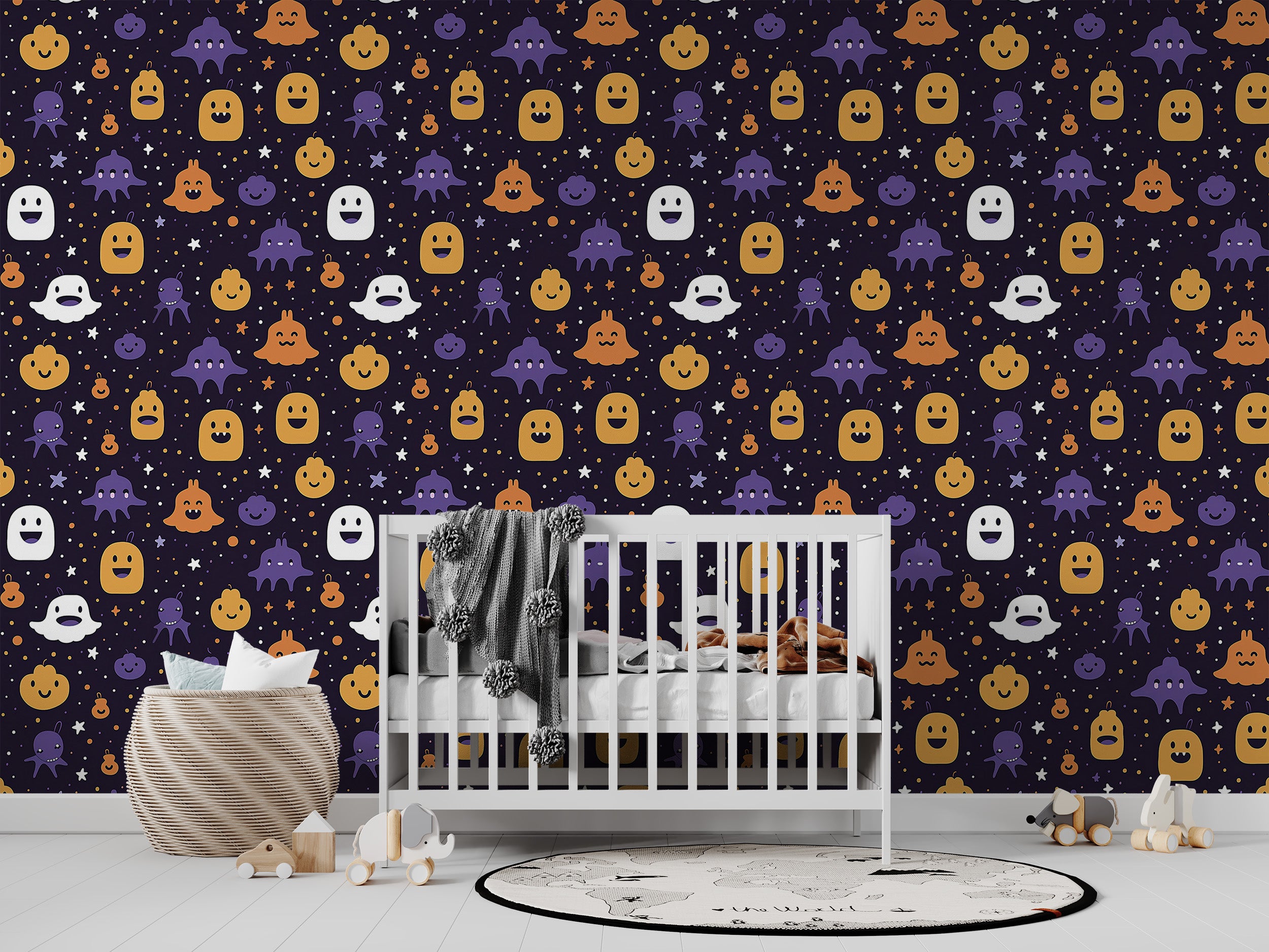 Charming Halloween Wall Covering for Children's Spaces