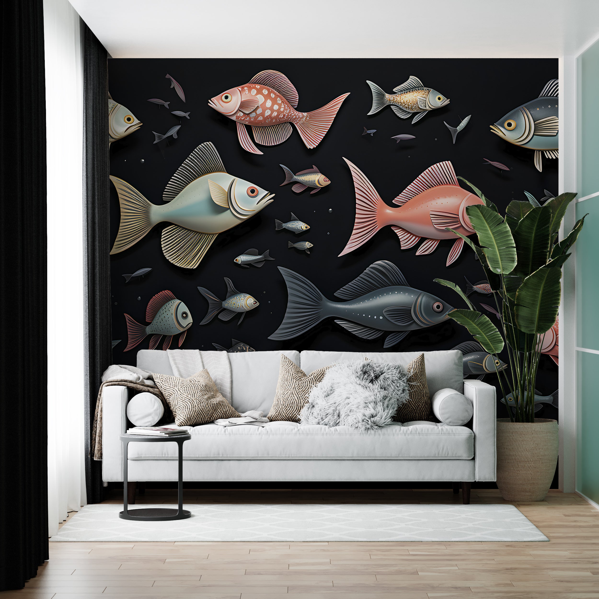 Removable Colorful Fish Wall Decor
