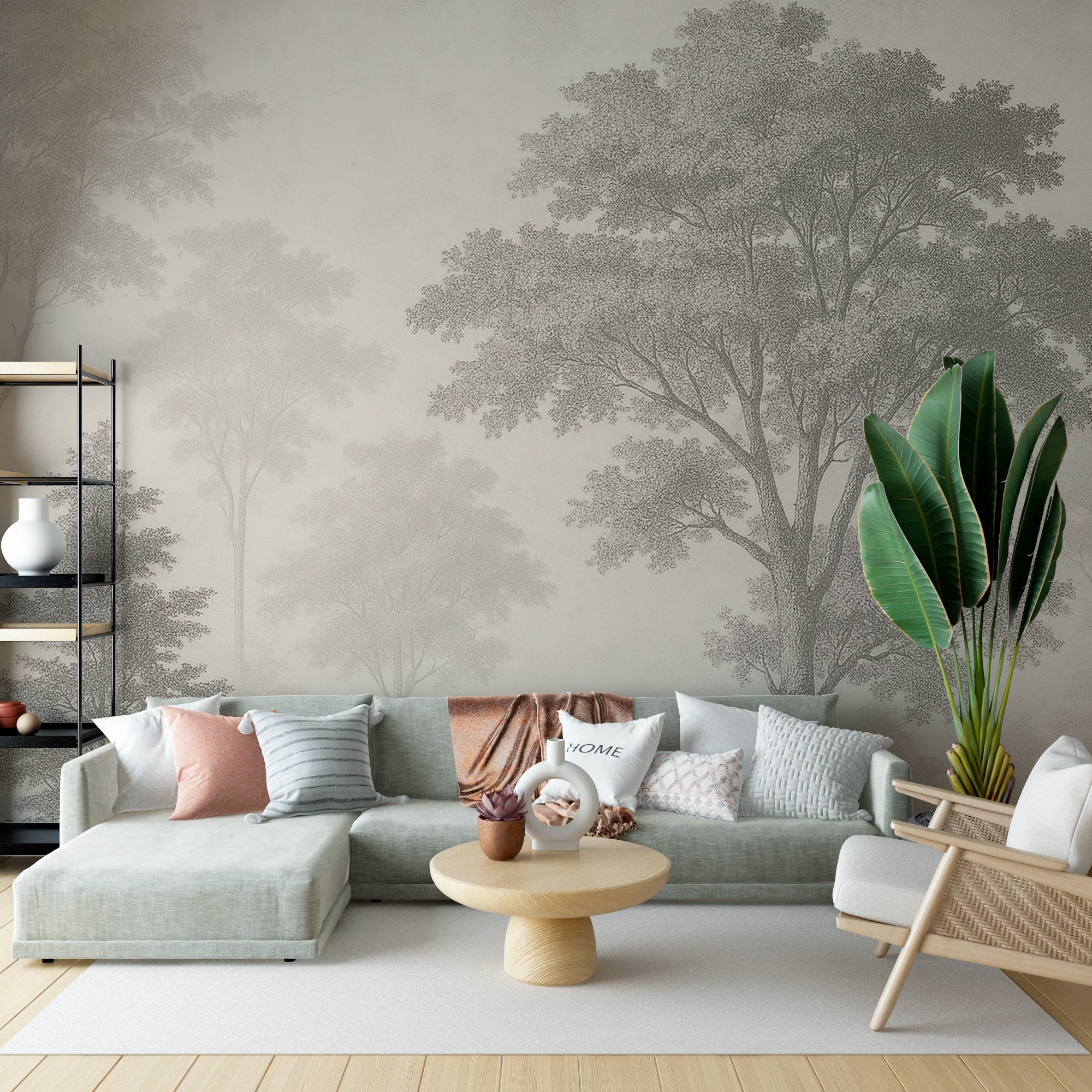 Elegant Vintage Forest Wallpaper – Nature Wall Art for Home Decor