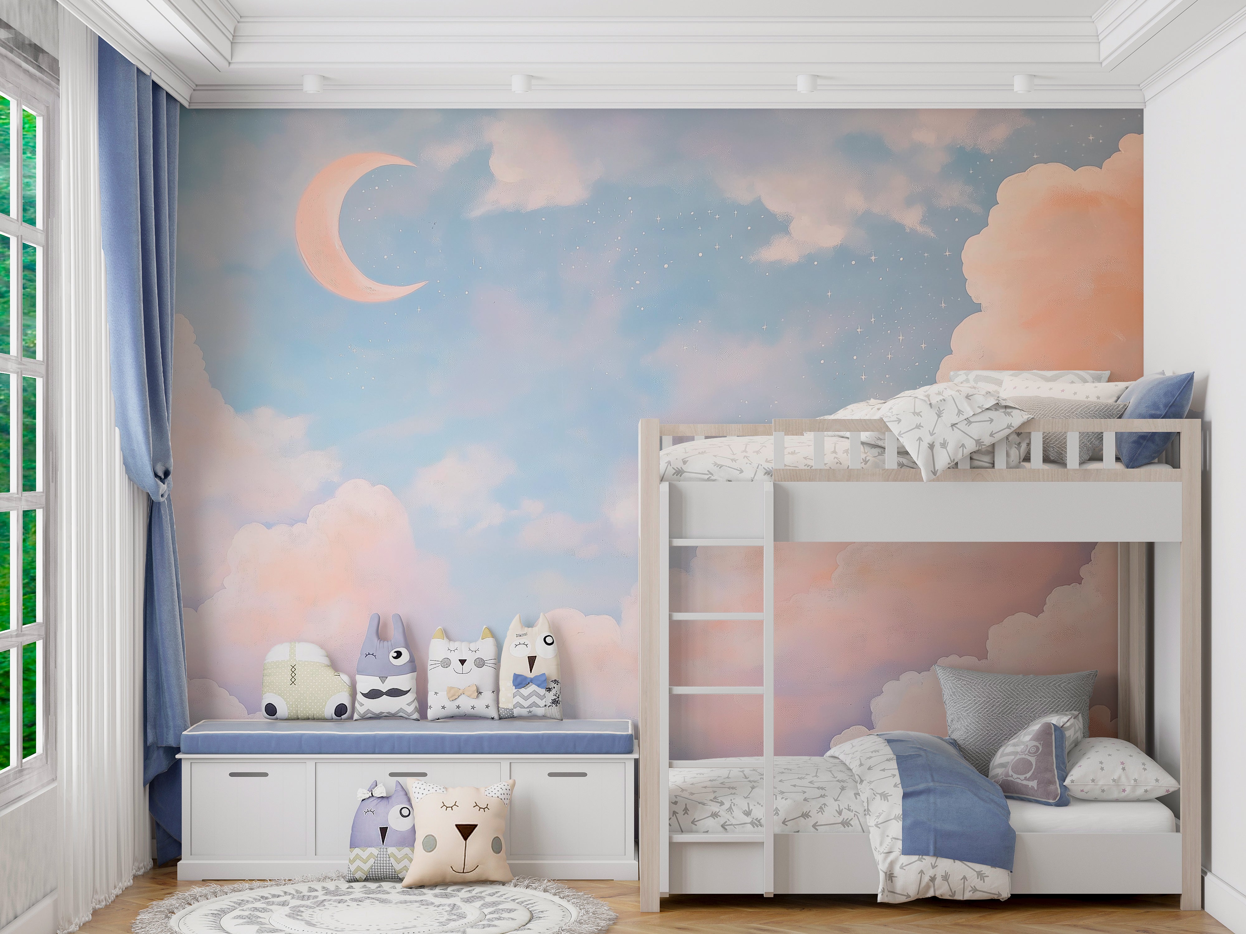 Dreamy Pastel Sky Wallpaper for Nursery, Kids Room, or Home Decor – Cozy and Calming Aesthetic