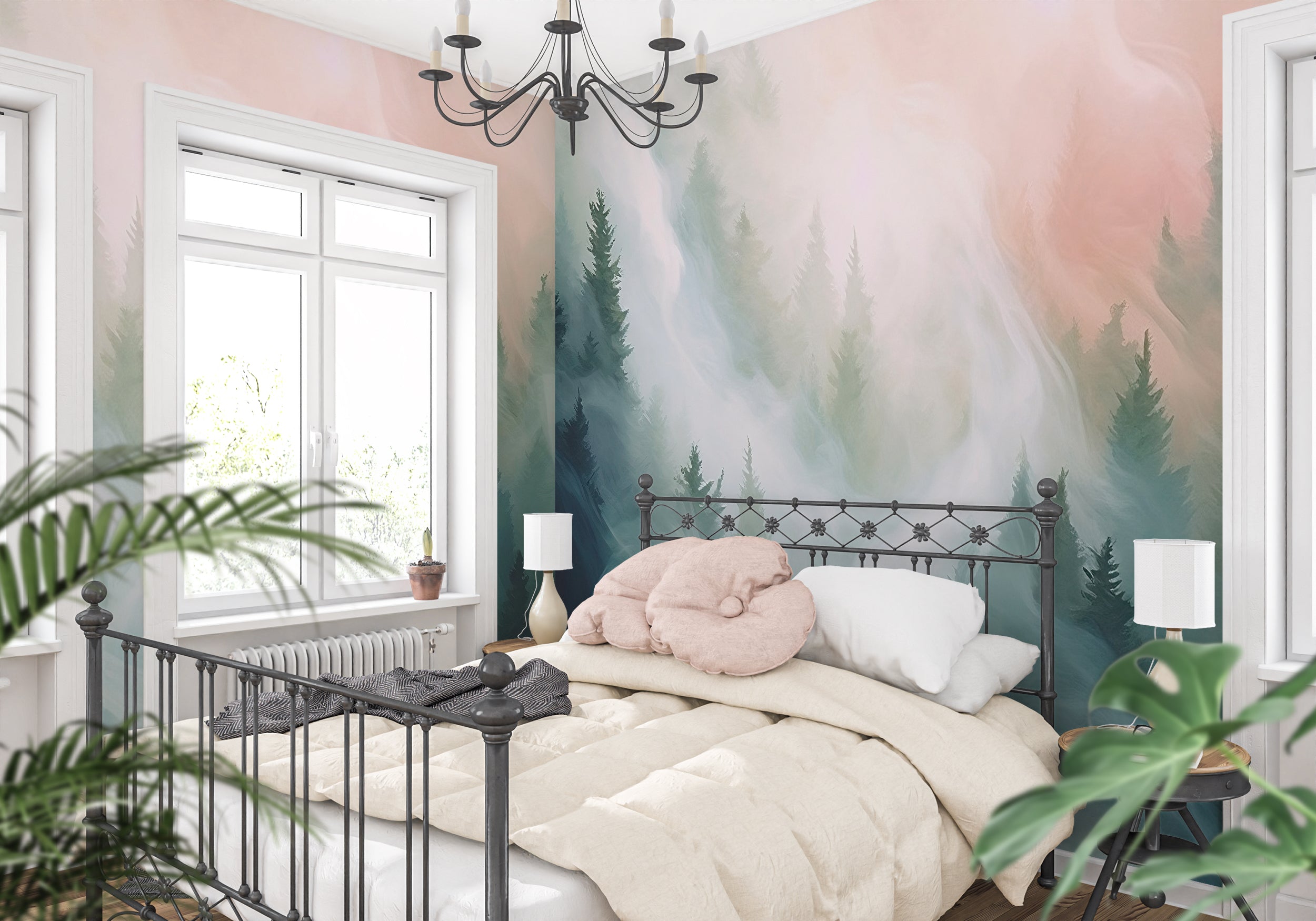 Decorative Interior Wall Murals With Forest View