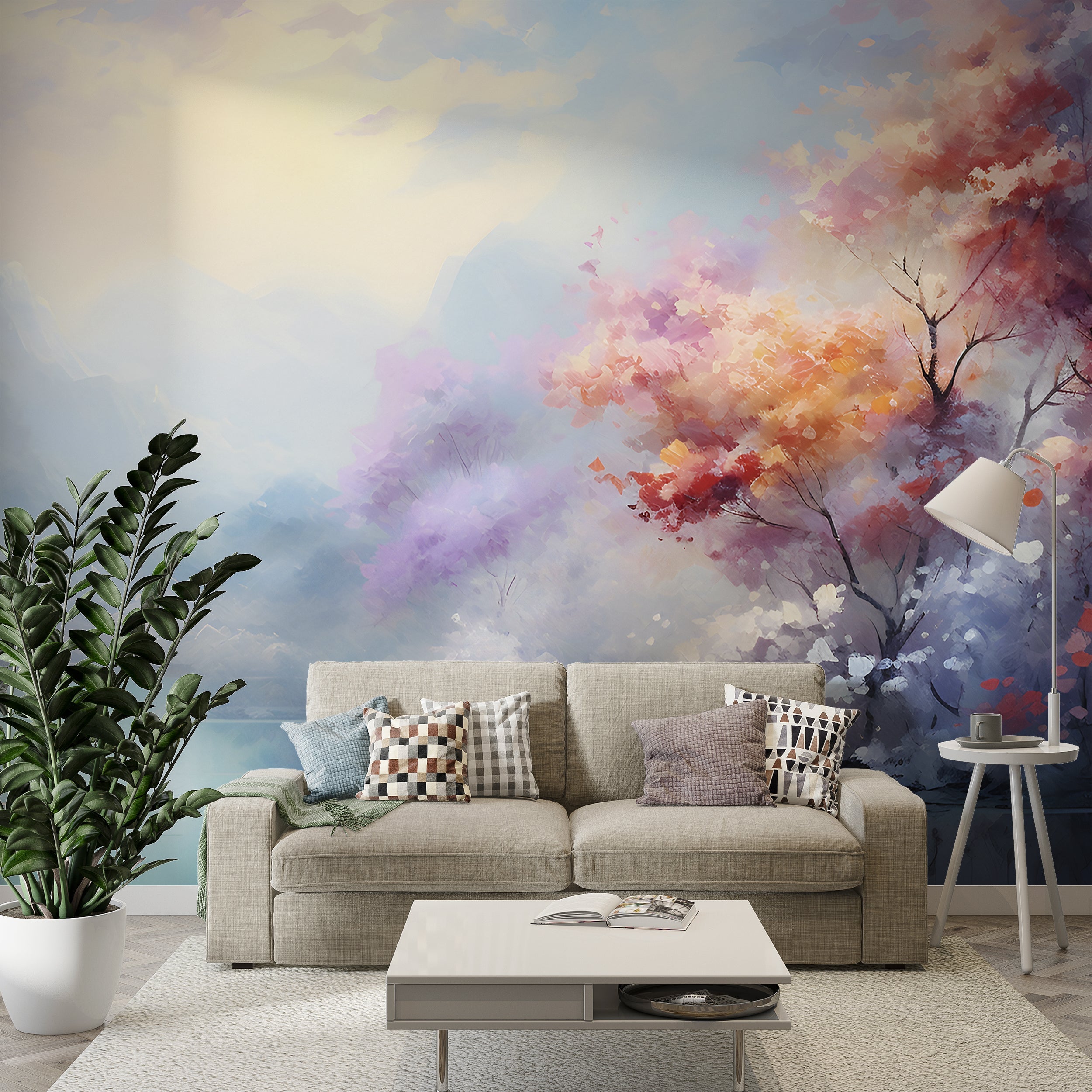 Painted Trees Mural Peel and Stick