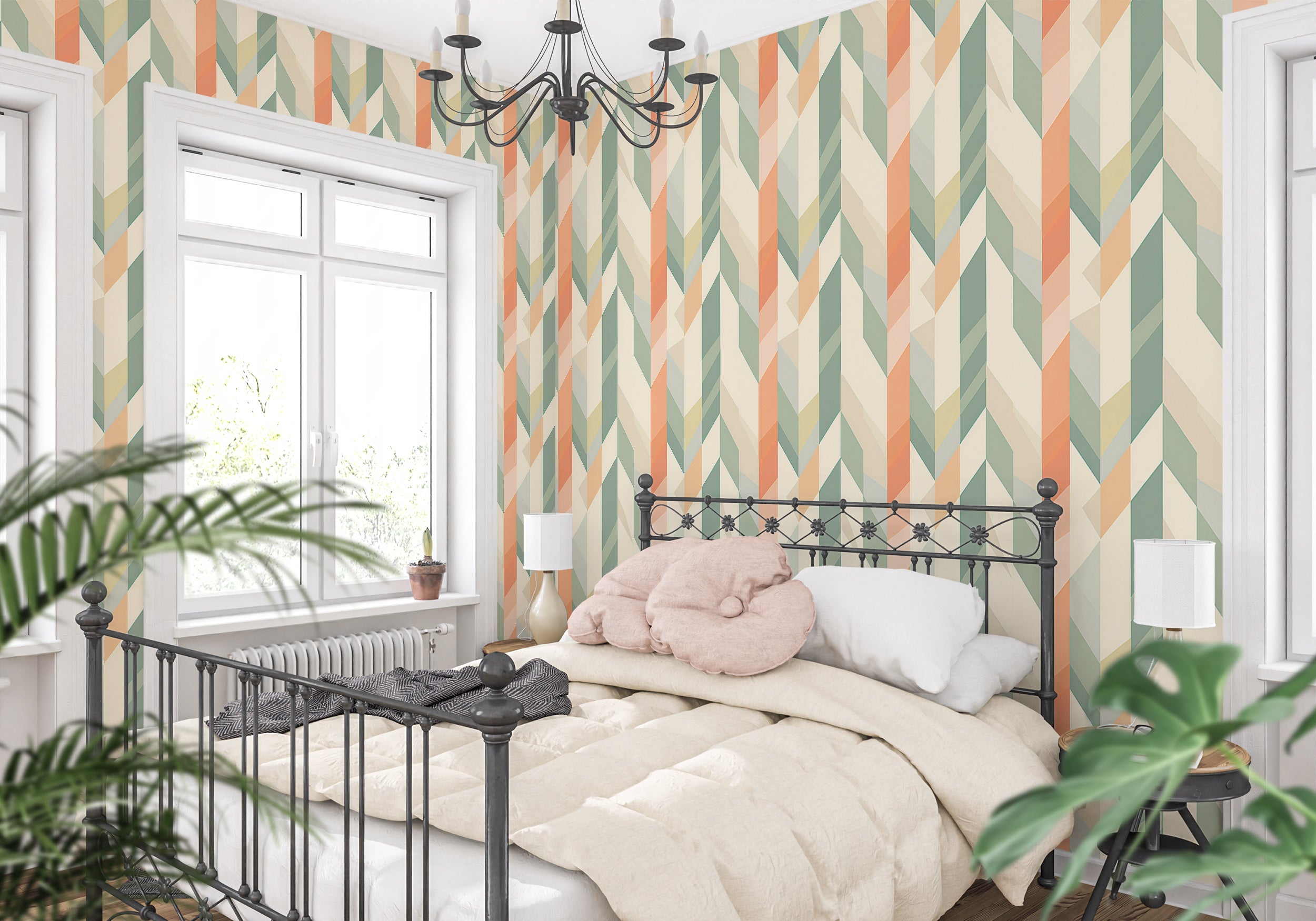 Pastel abstract wall mural