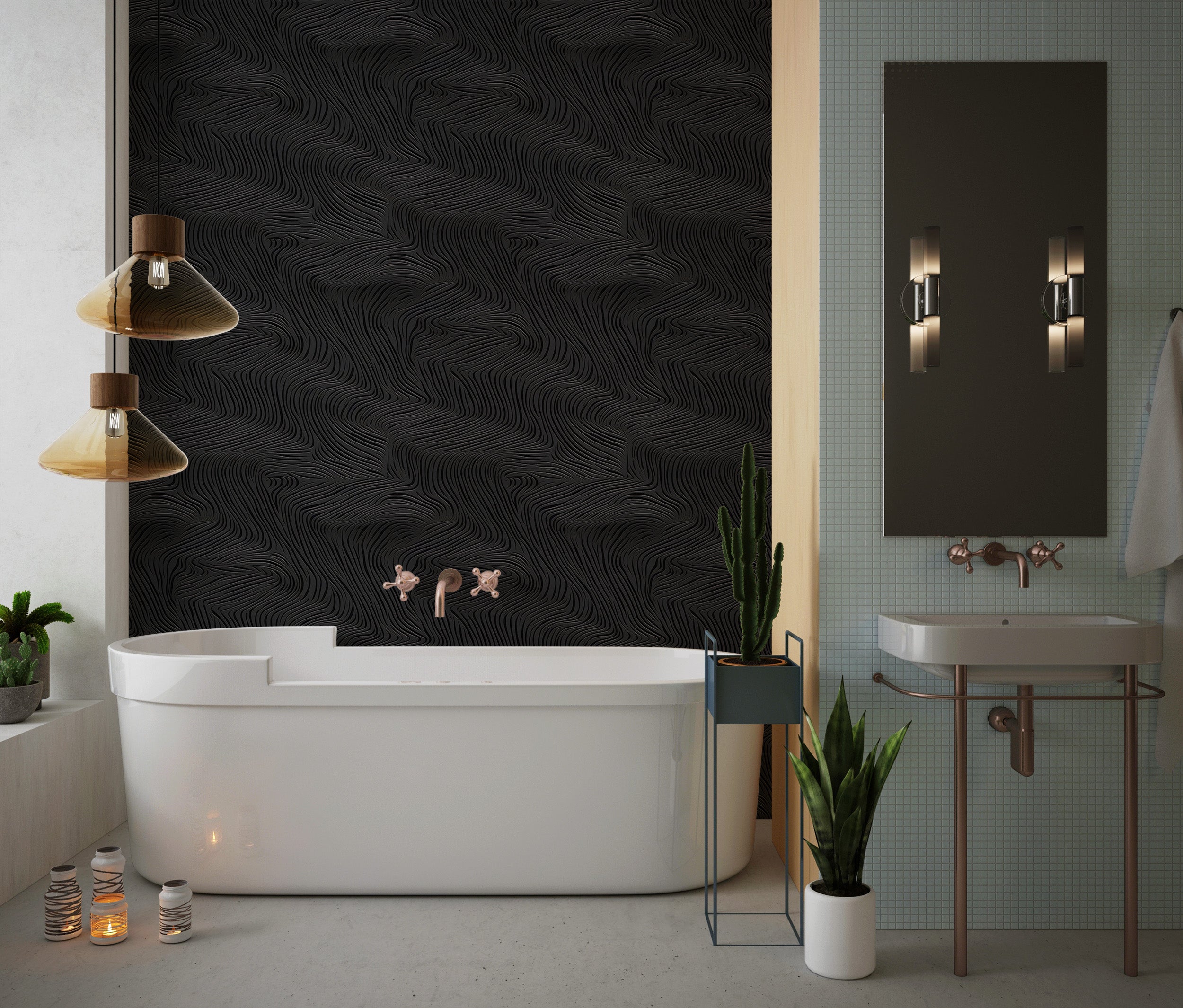 Sleek Black Wallpaper with Stylish Texture
