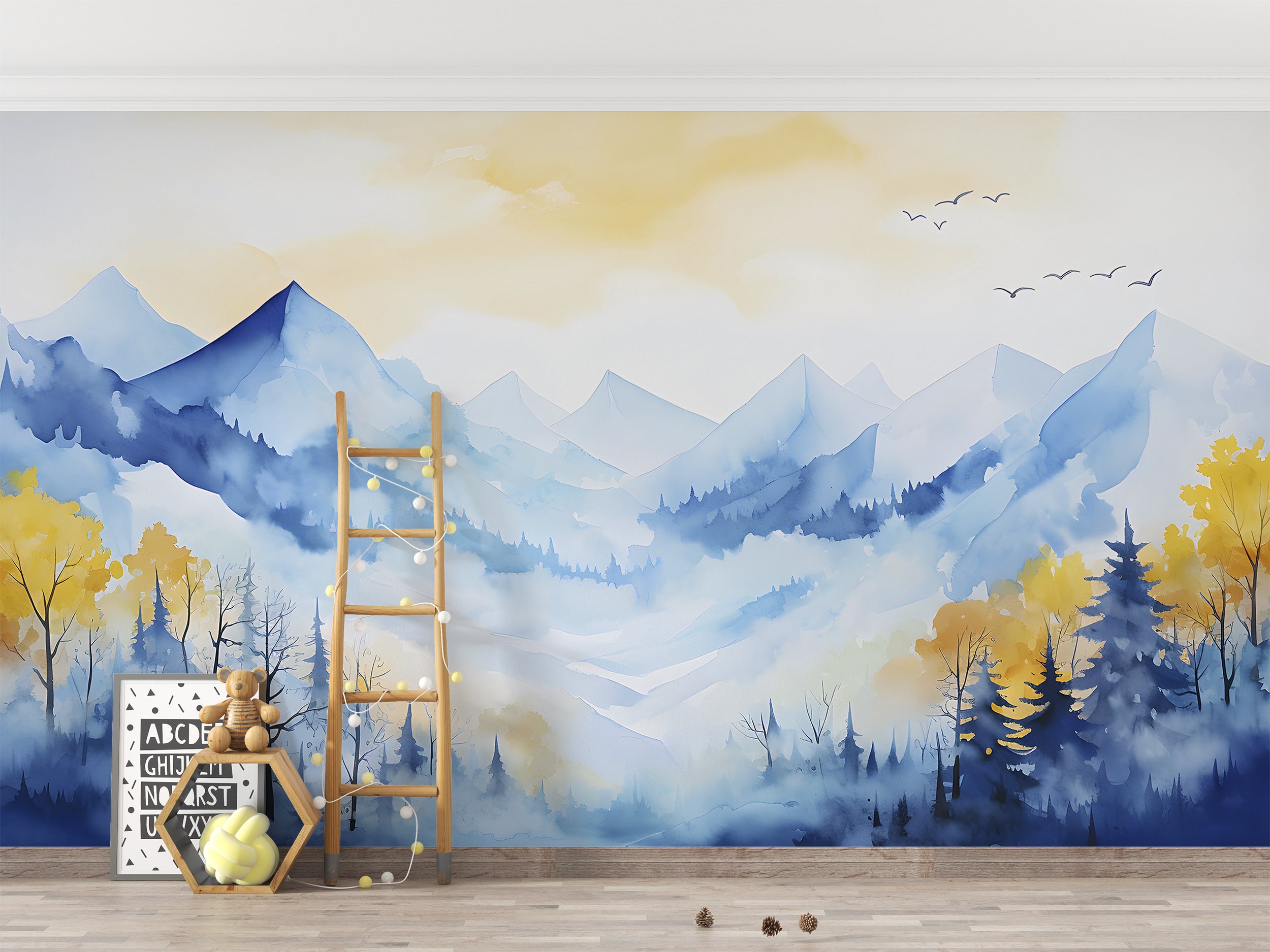 Peel and Stick Forest Landscape Mural for Nursery