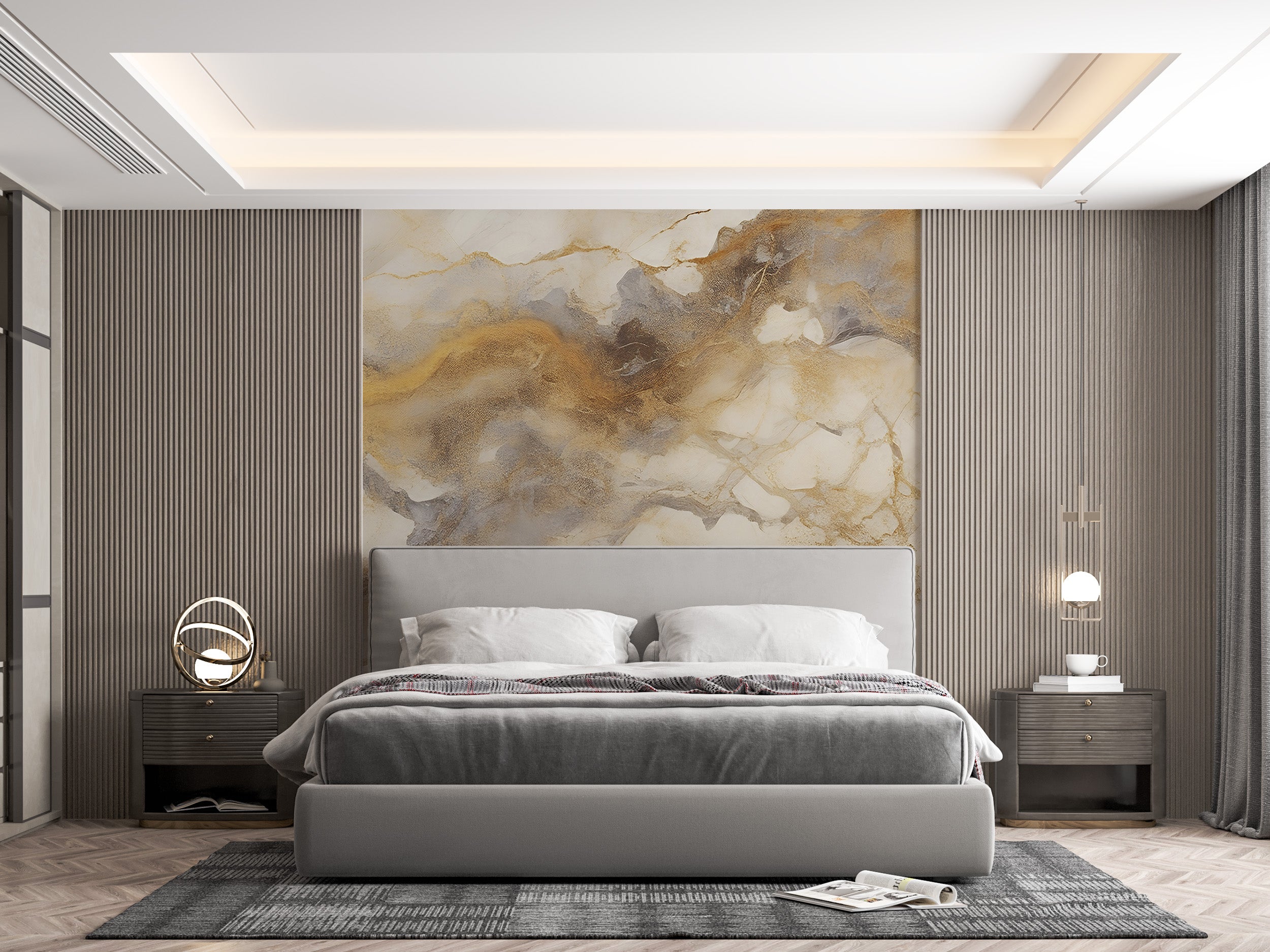 Peel and Stick Marble Wall Covering in Badroom