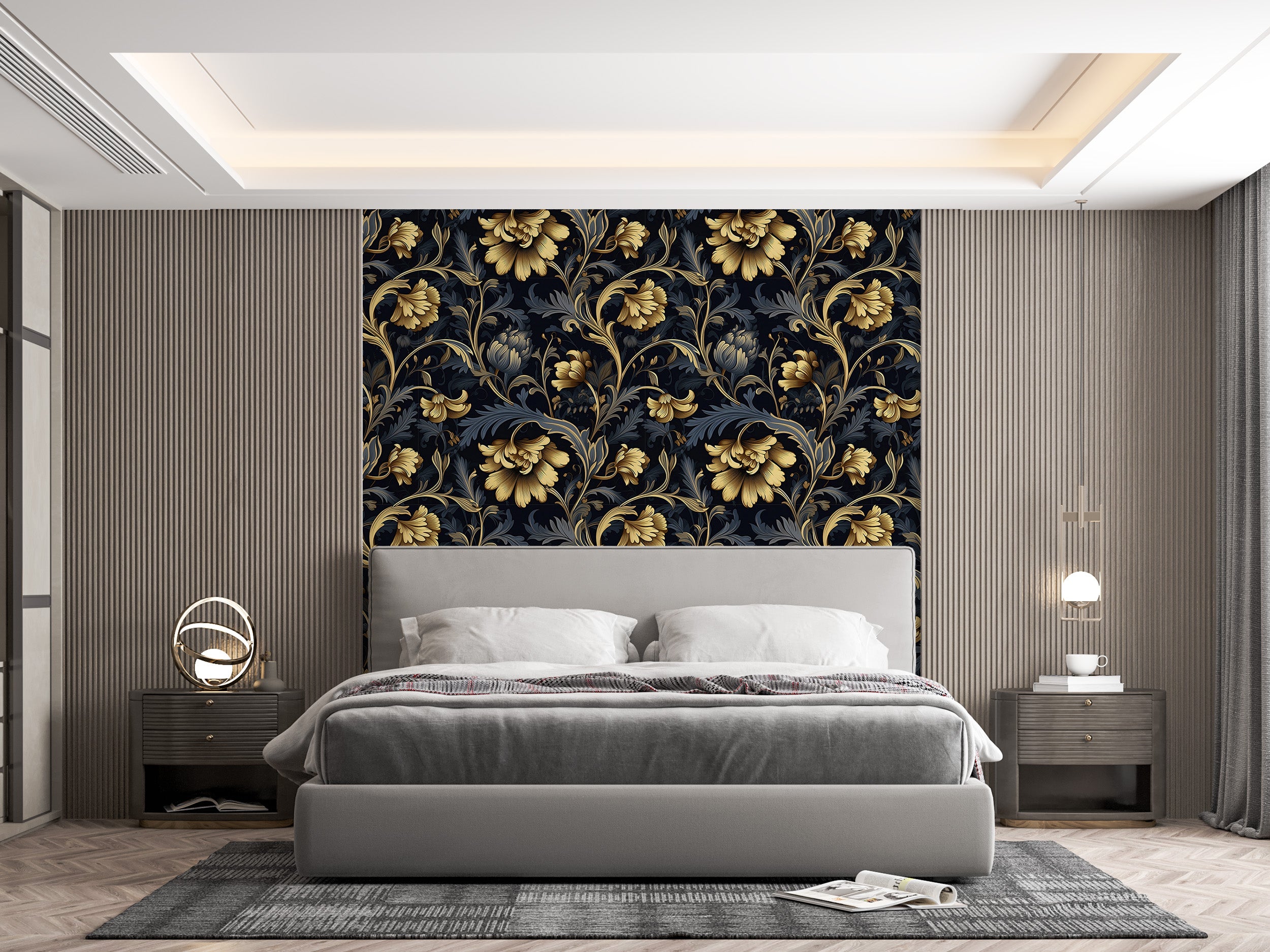 Enhance Decor with Luxury Dark Floral Wallpaper