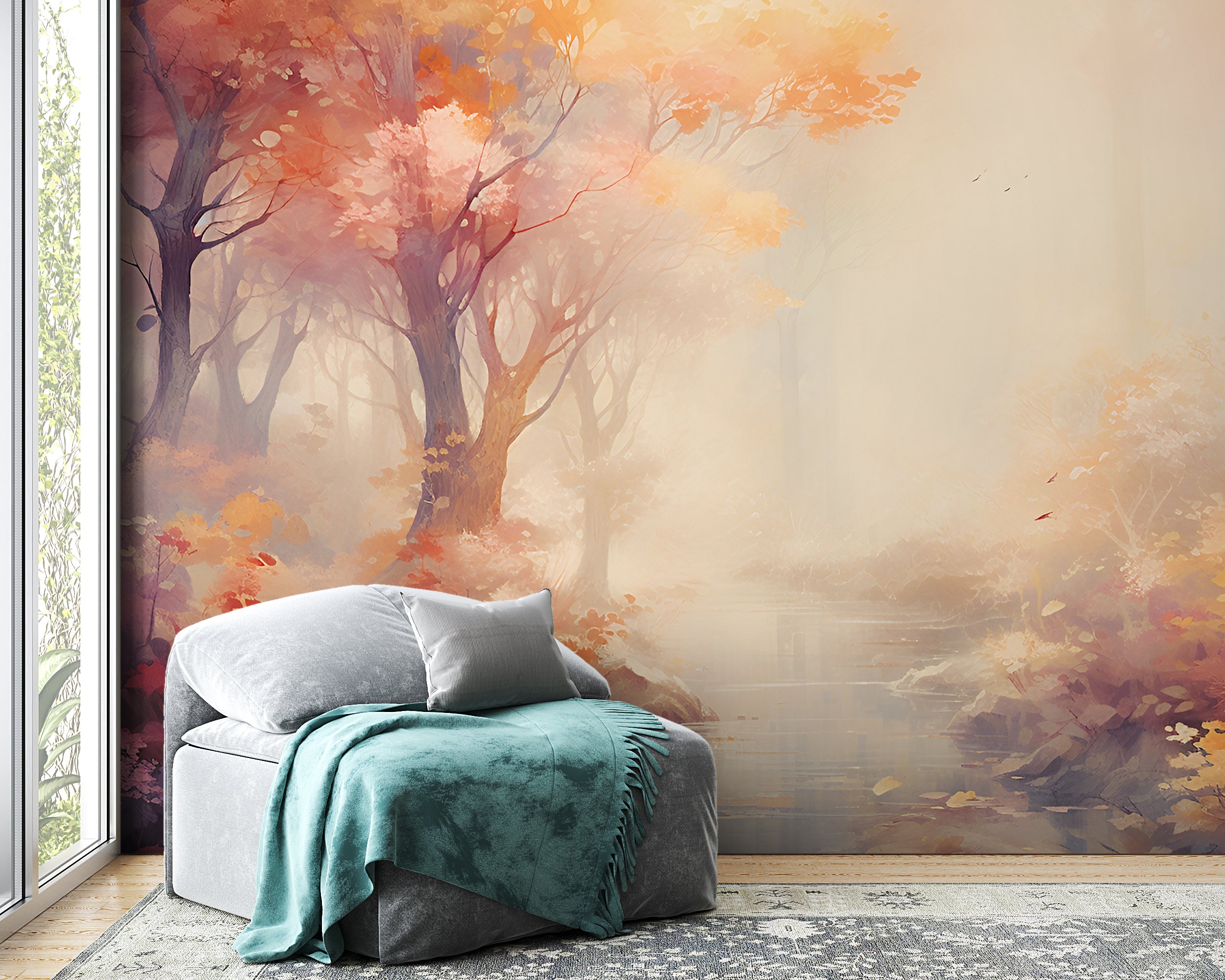 Easy Apply Autumn Forest Wall Art