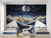 Night Sky and Mountains Peel and Stick Mural