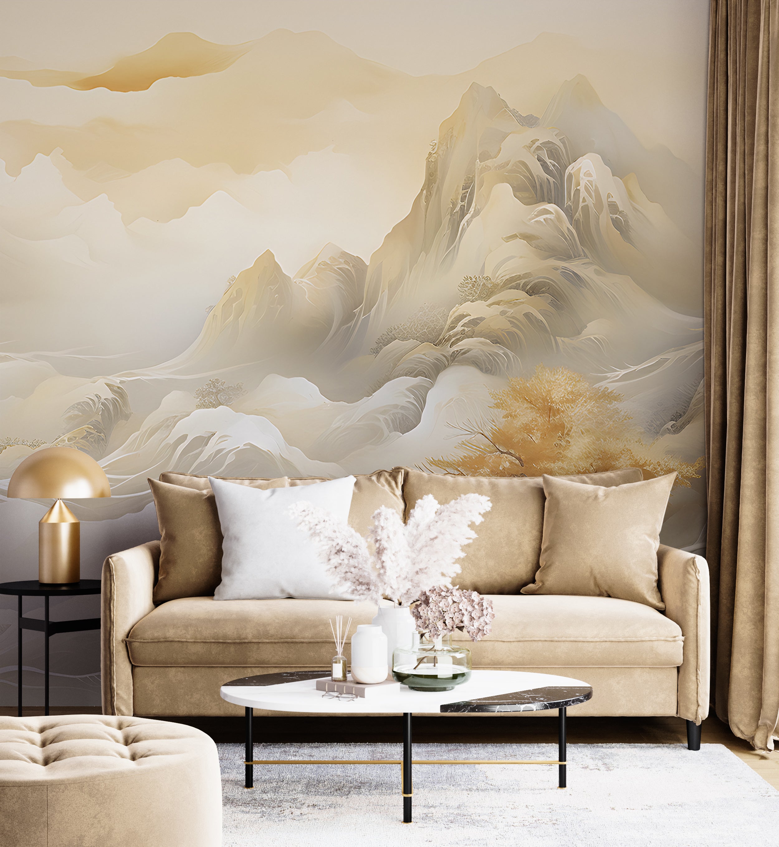 Scenic Foggy Landscape Wall Decal