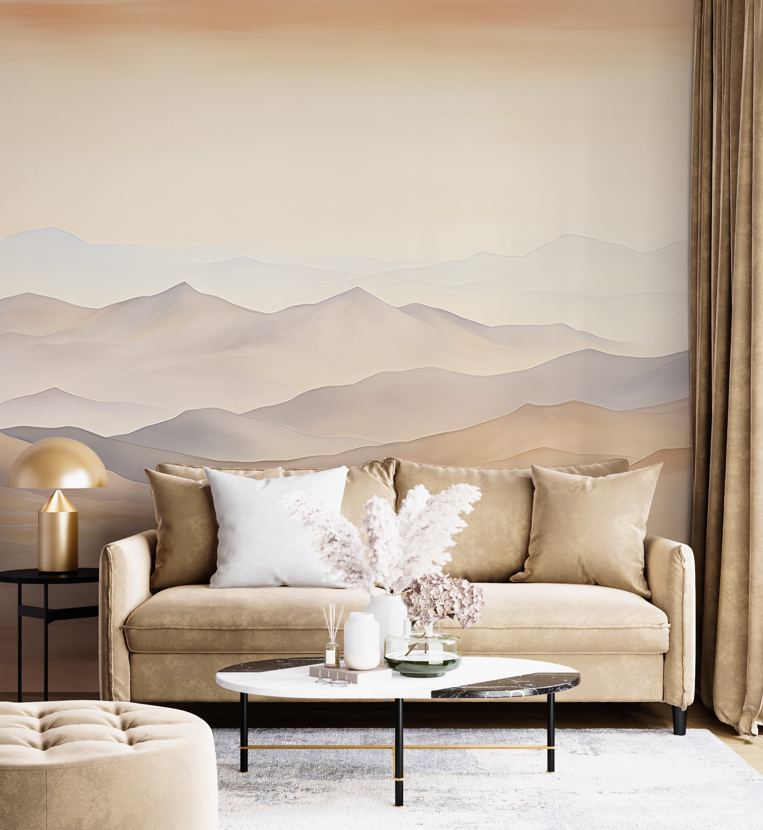 Transform Your Room with Sand Dunes Watercolor Mural