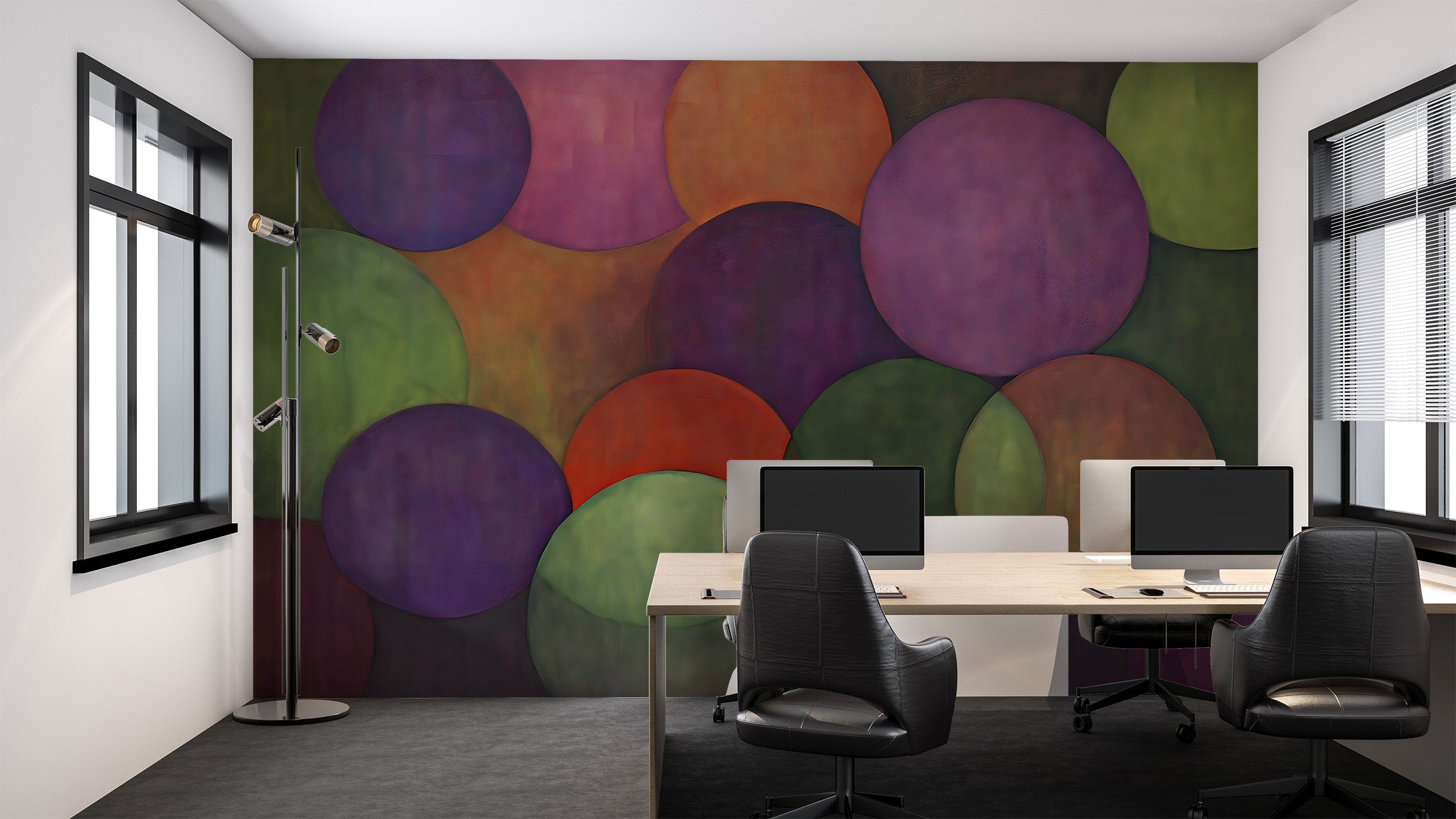 Effortless Application of Colorful Circles Wall Covering