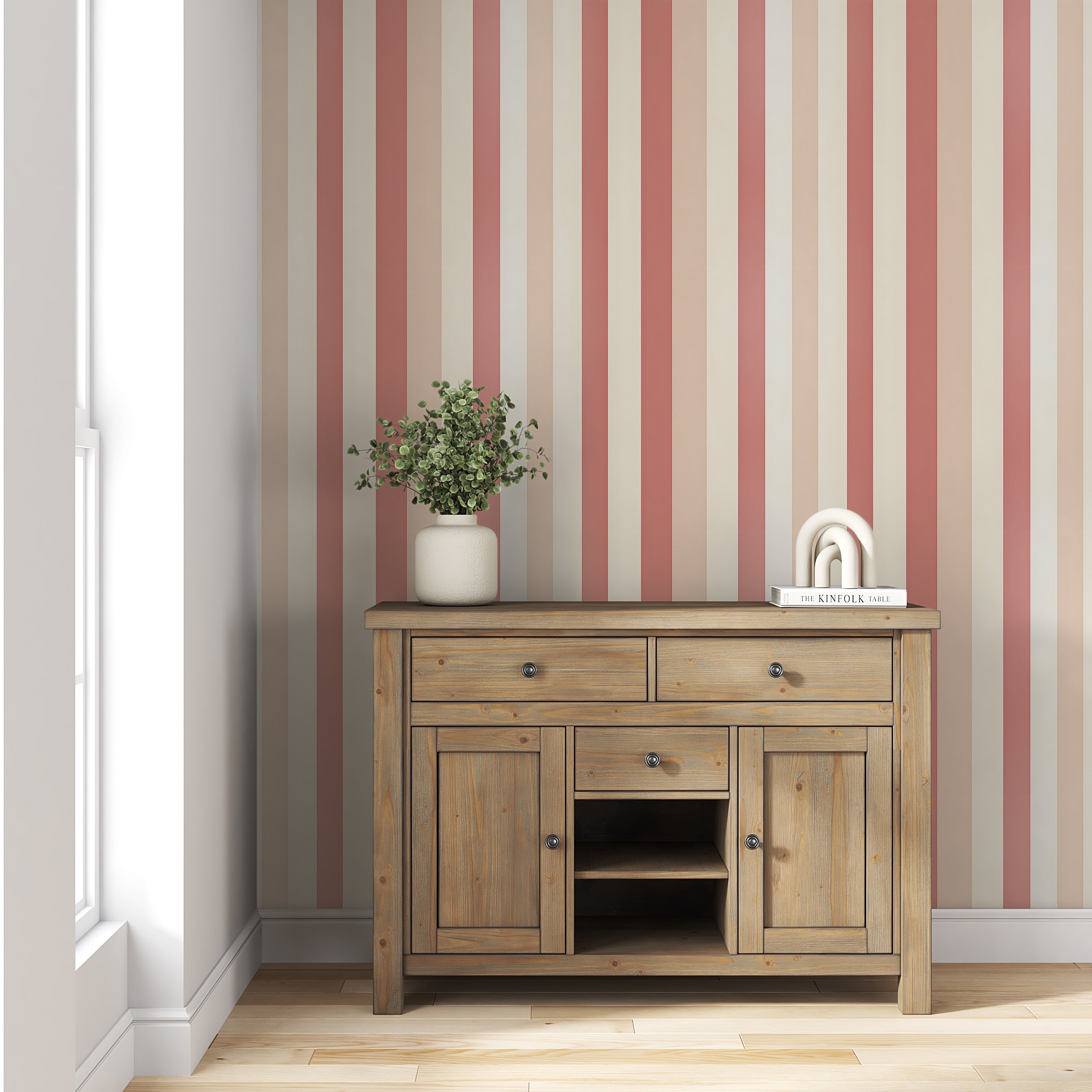 Eco-Friendly Striped Wall Mural