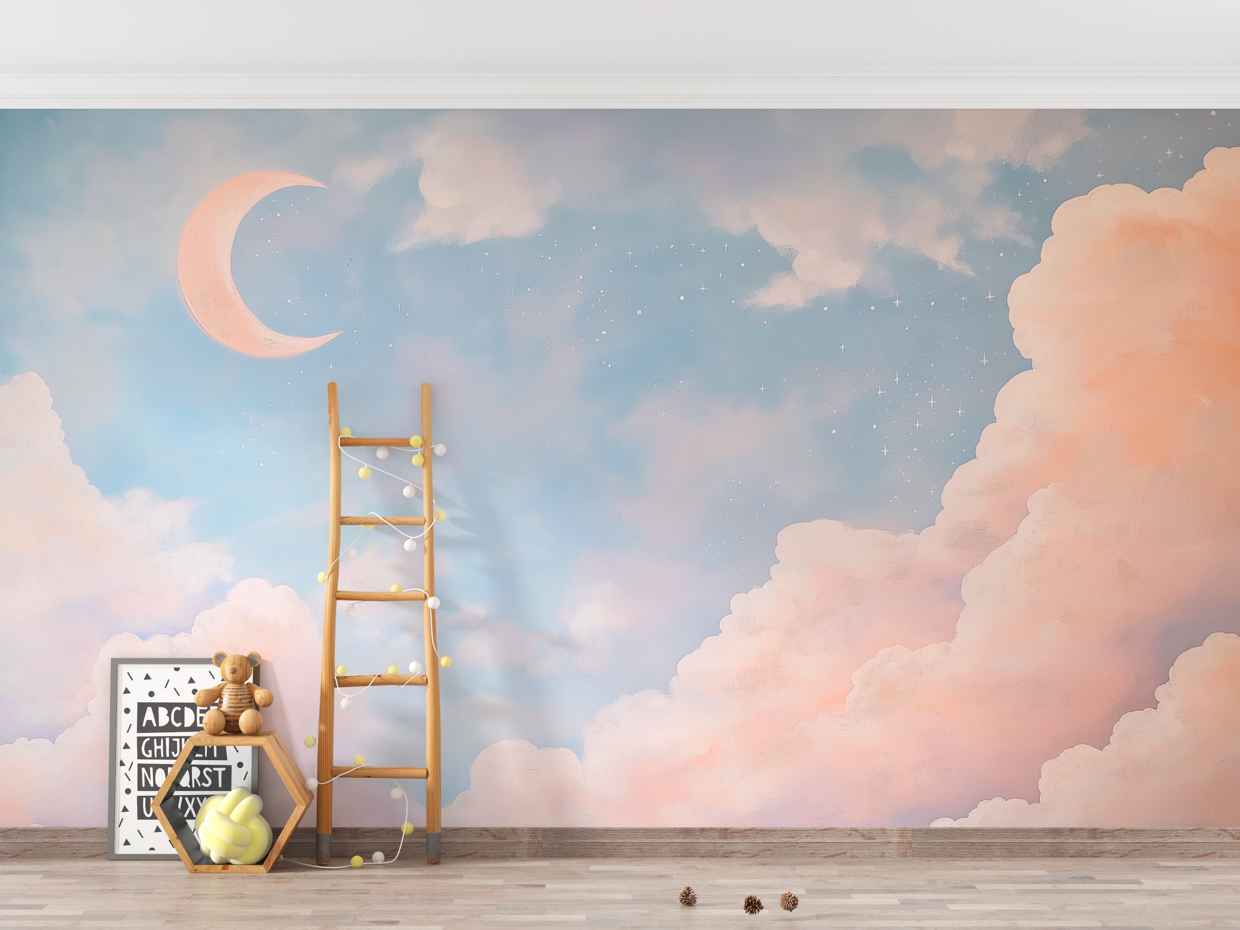 Dreamy Pastel Sky Wallpaper for Nursery, Kids Room, or Home Decor – Cozy and Calming Aesthetic