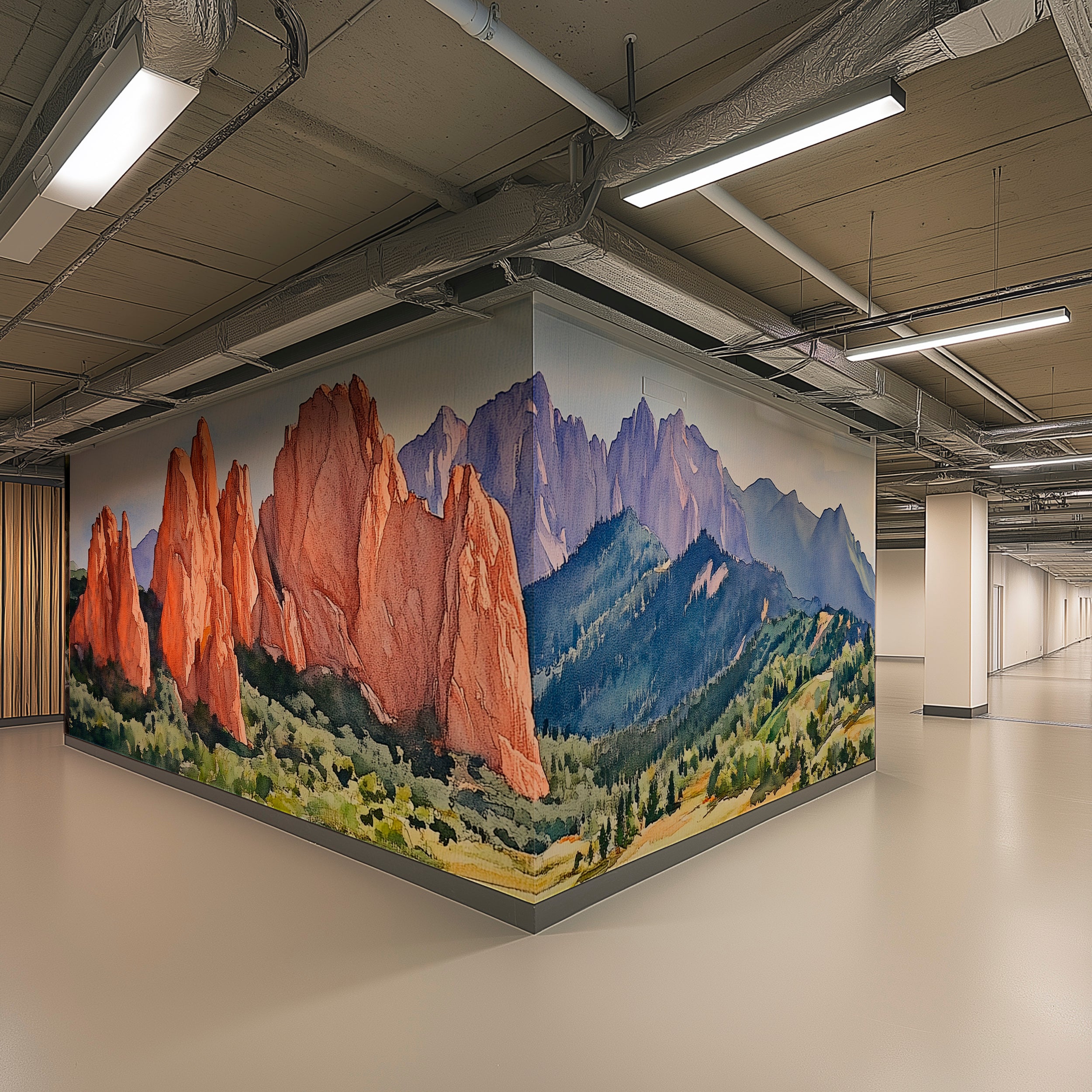 Garden of Gods Wall Mural, Peel and Stick Colorado Mountains Valley Wallpaper, Removable Scenic Wallpaper