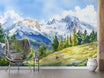 Rocky Mountains Wallpaper, Peel and Stick Snowy Mountain and Green Valley Mural, Colorado Wild Nature Scenic Decor