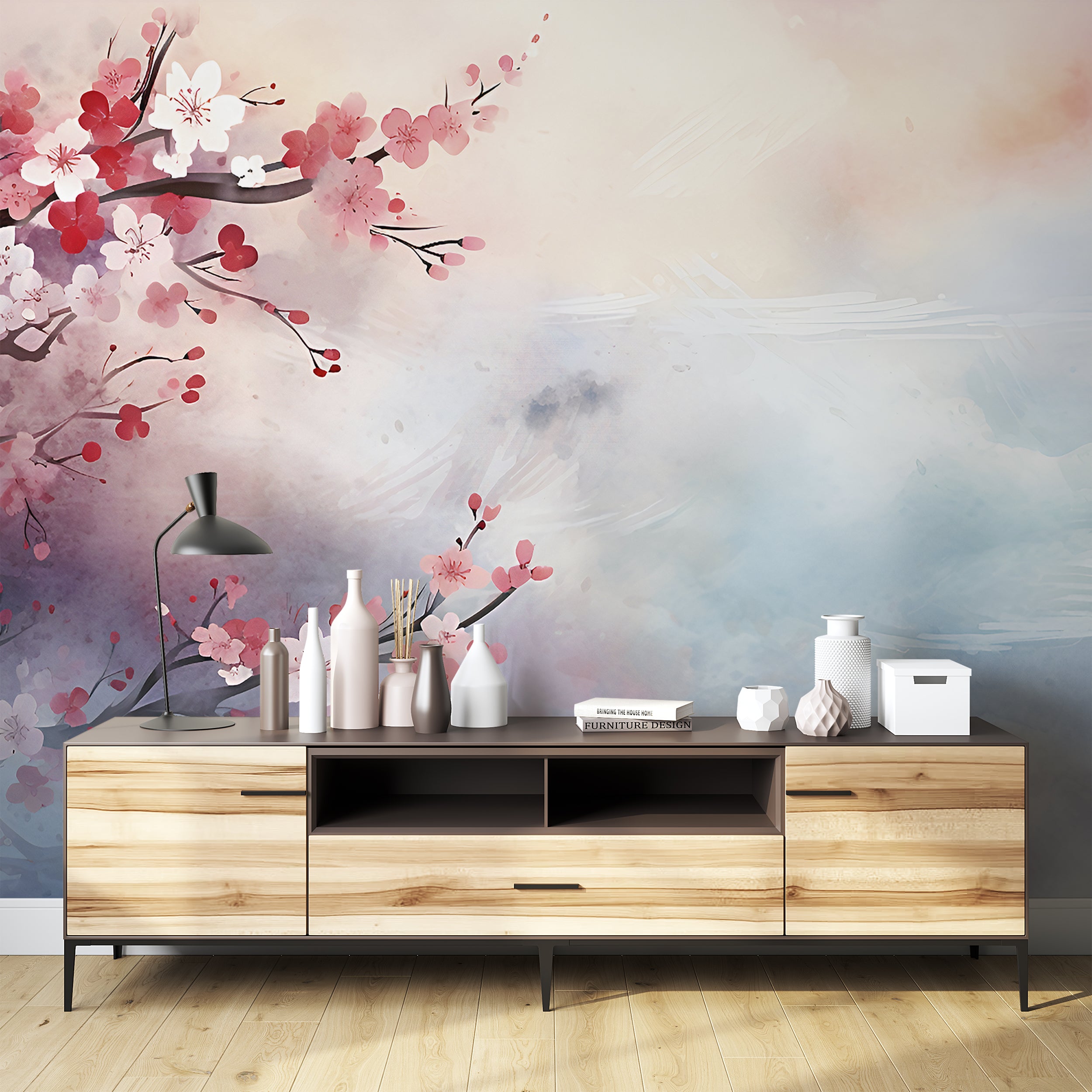 Elegant Sakura Blossom Peel And Stick Mural