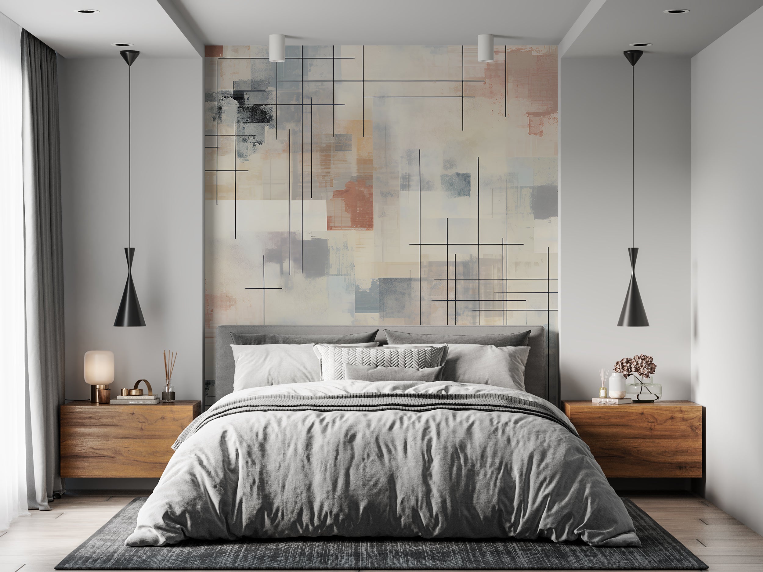 Abstract Geometric Shapes Mural for Stylish Interiors