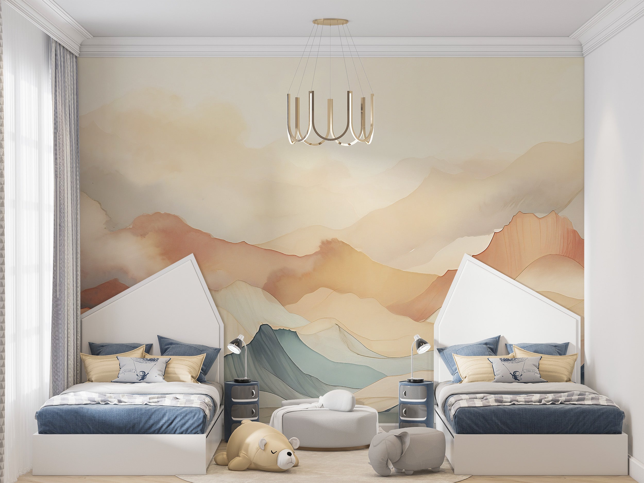 Pastel Colors Mural Enhancing Room Ambiance