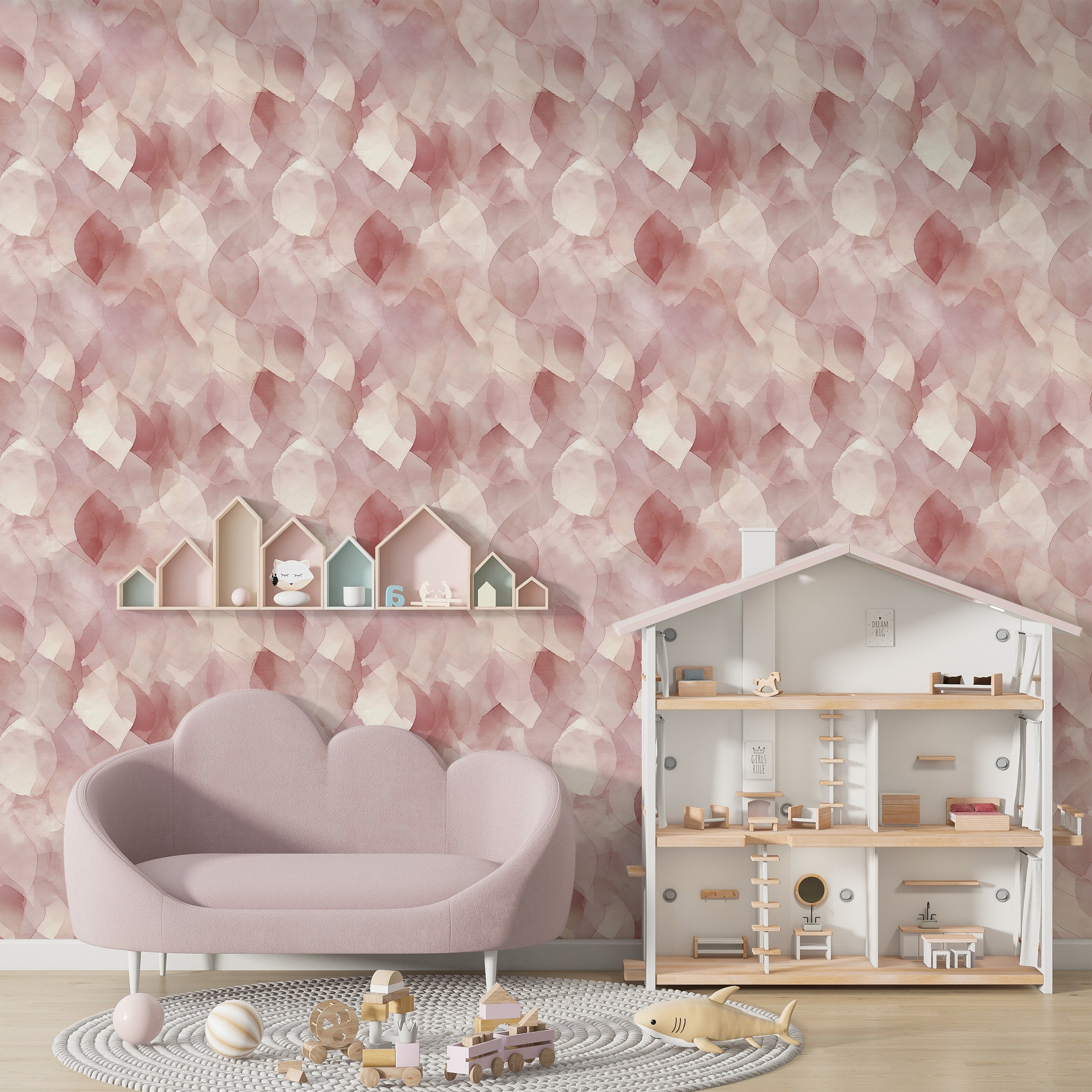 Brushed Pink Wallpaper Enhancing Room Elegance