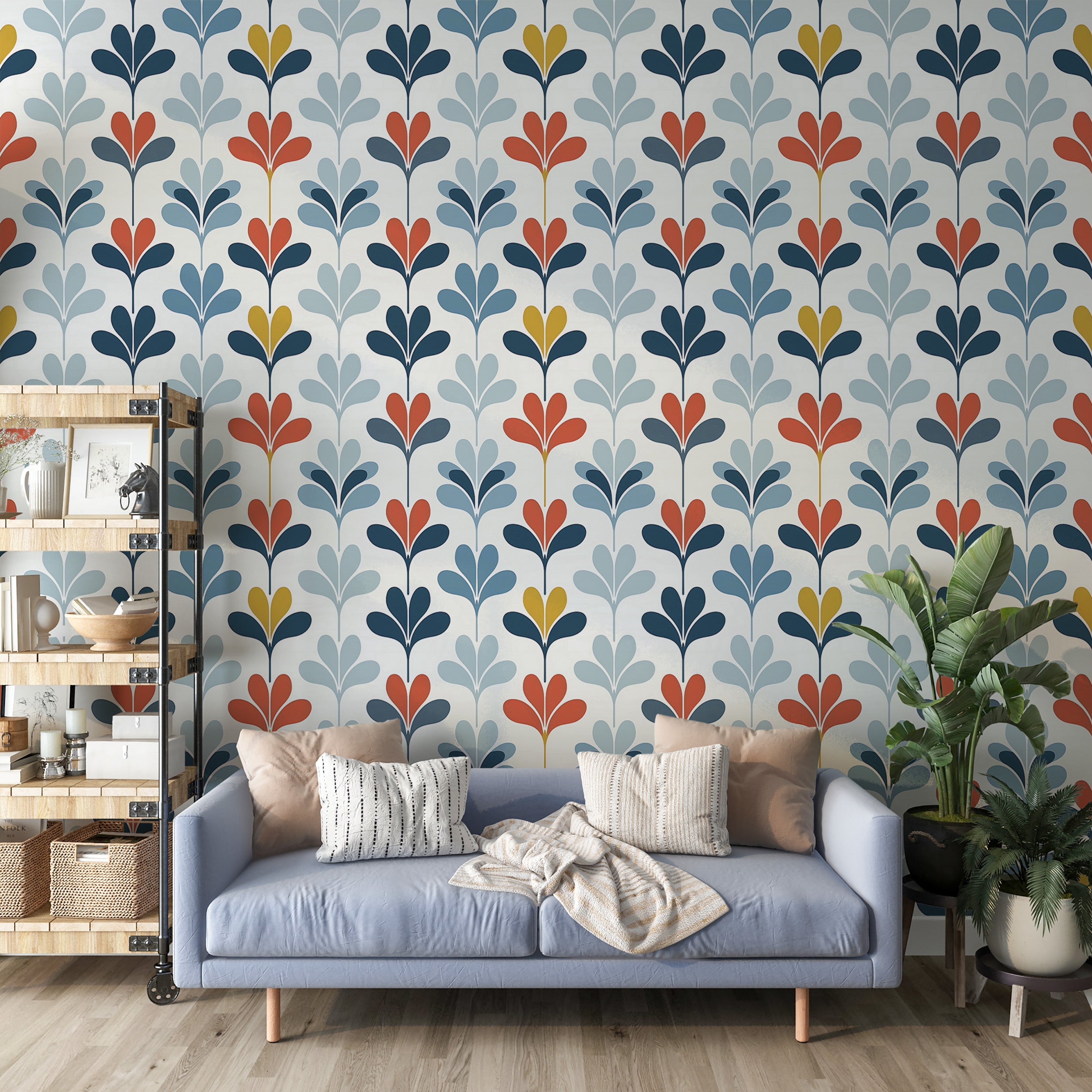 Effortless Application of Colorful Leaves Wallpaper