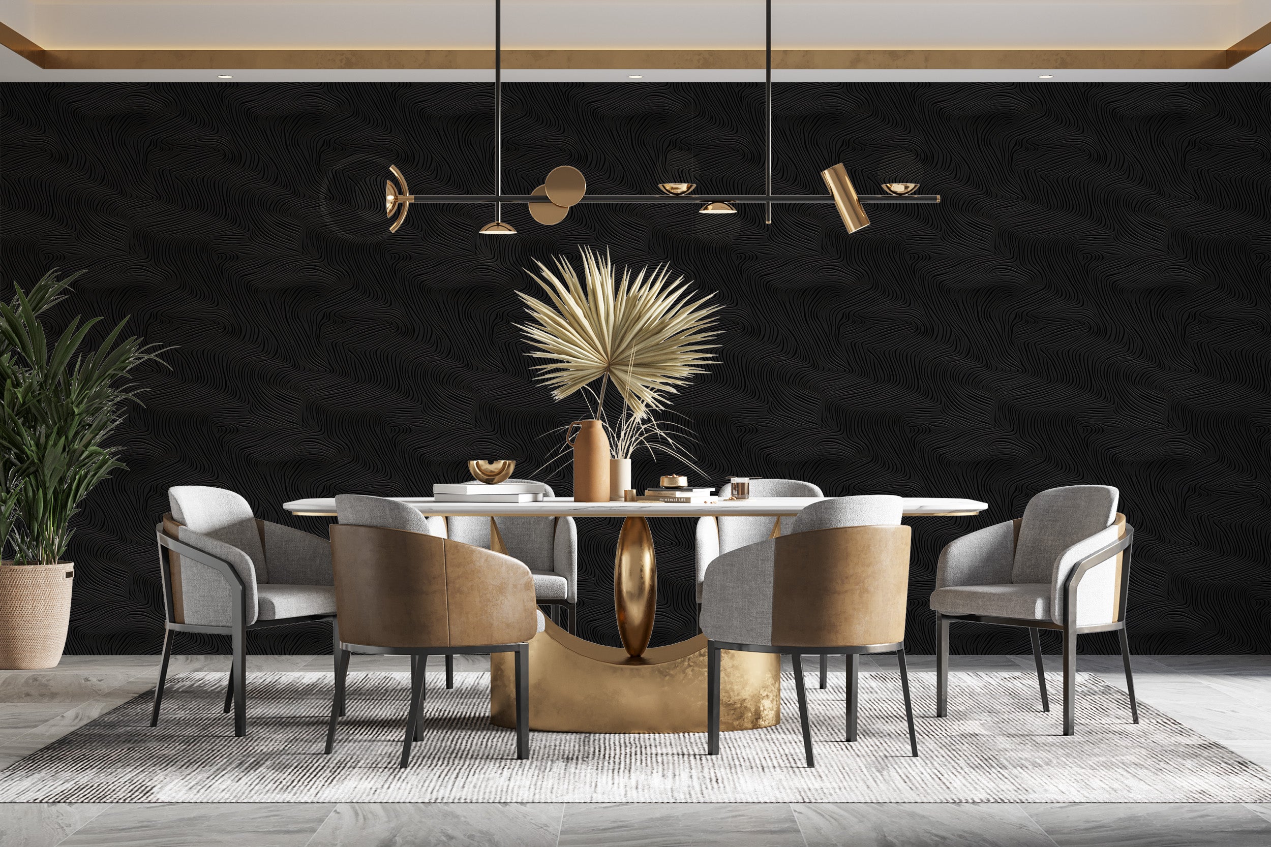 Elegant Black Texture Wallpaper for Walls