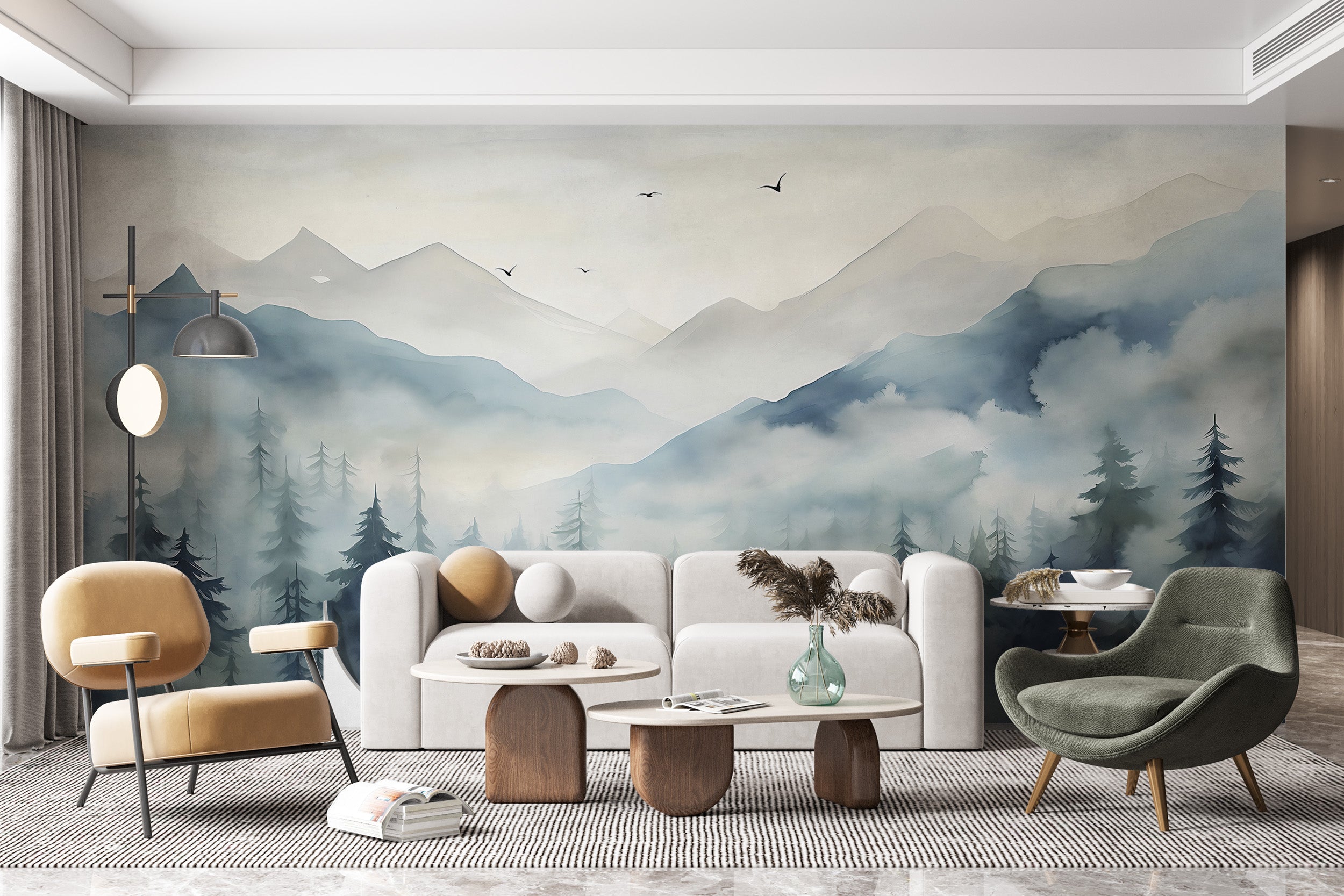 Seamless Blend of Nature and Art in Removable Mural