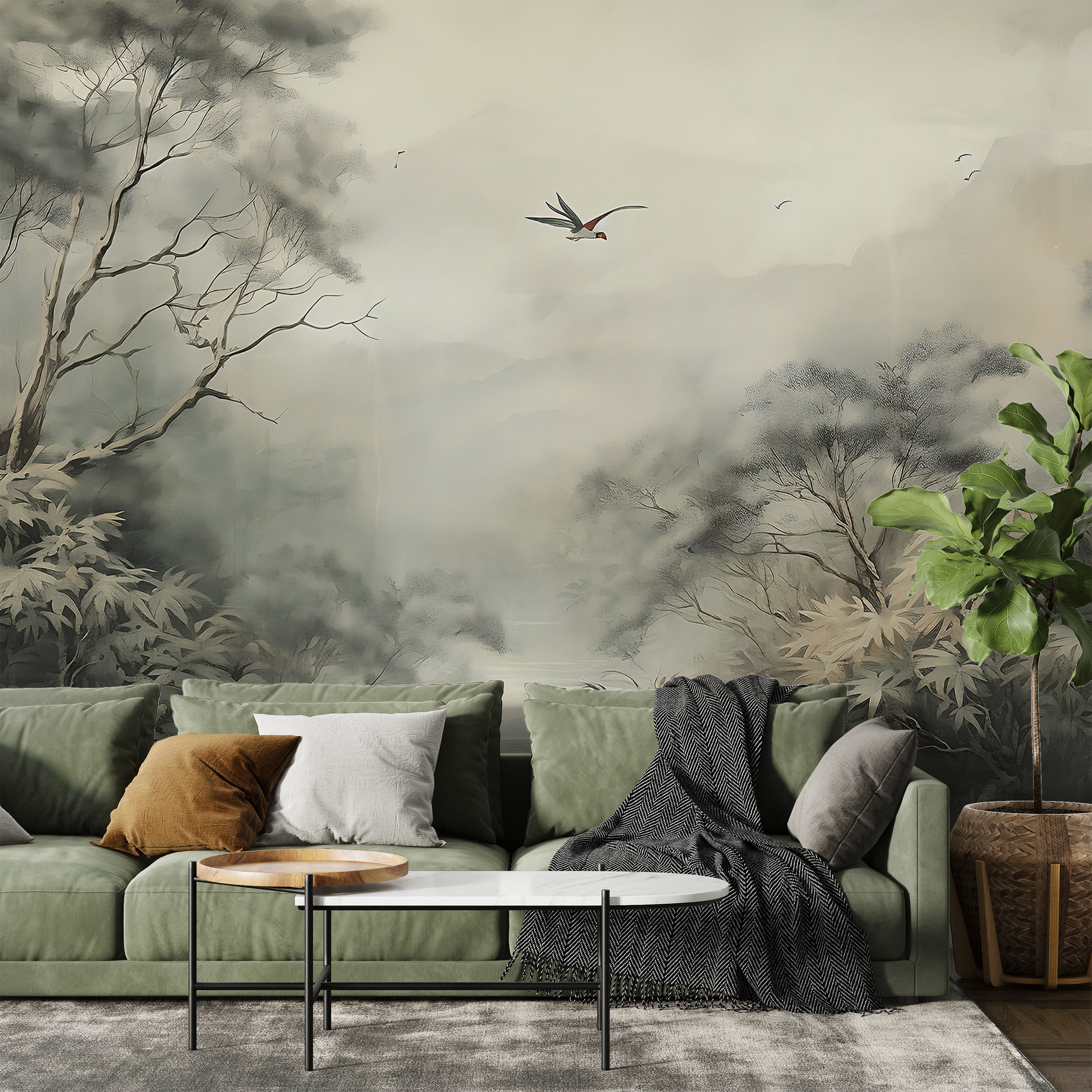Effortless Application of Classic Forest Wall Art