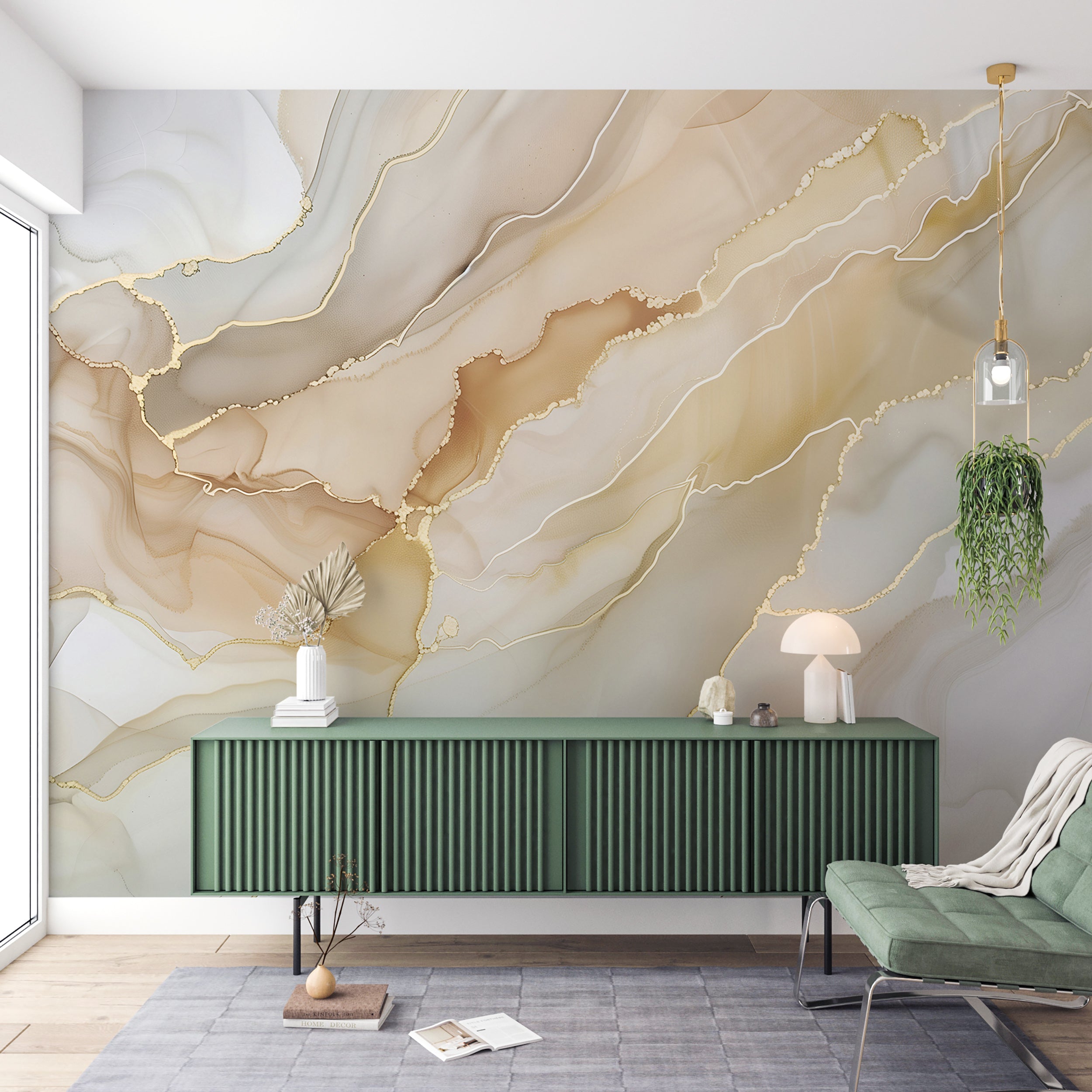 Beige and Grey Alcohol Ink Wall Mural, Peel and Stick Abstract Accent Wall Mural, Removable Unique Custom Size Silk Texture Design Wallpaper