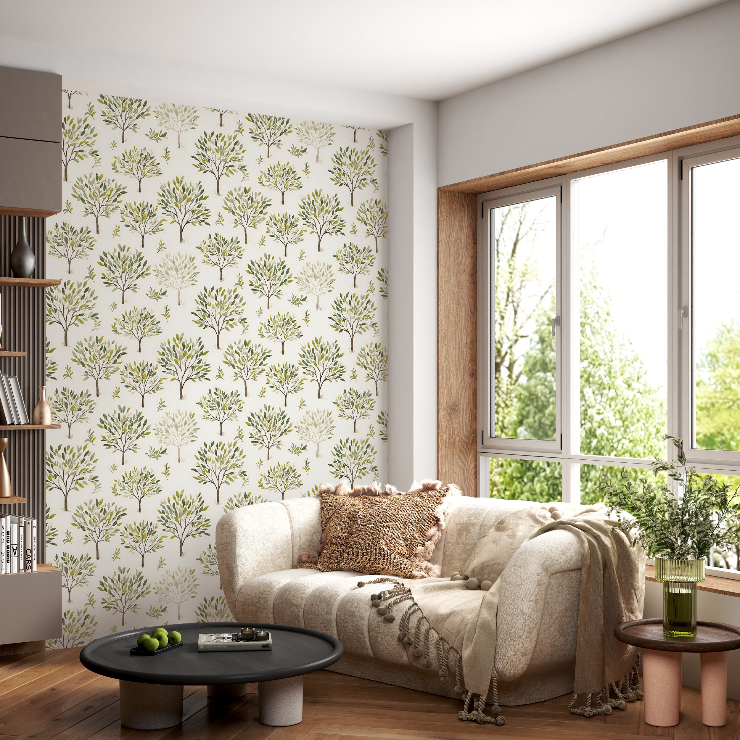 Enhance Ambiance with Removable Floral Green Wall Decal