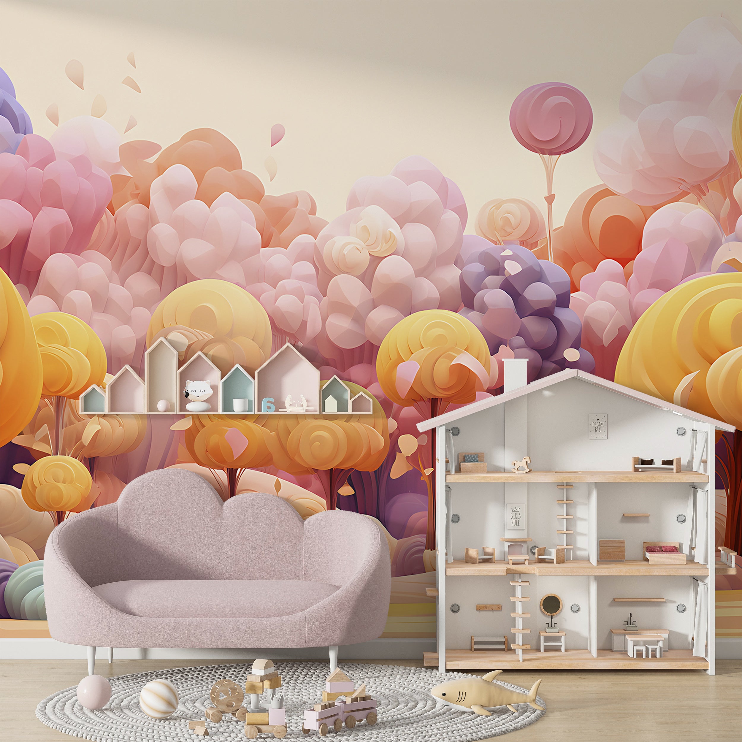 Enchanting Candy-Colored Nursery Wall Covering