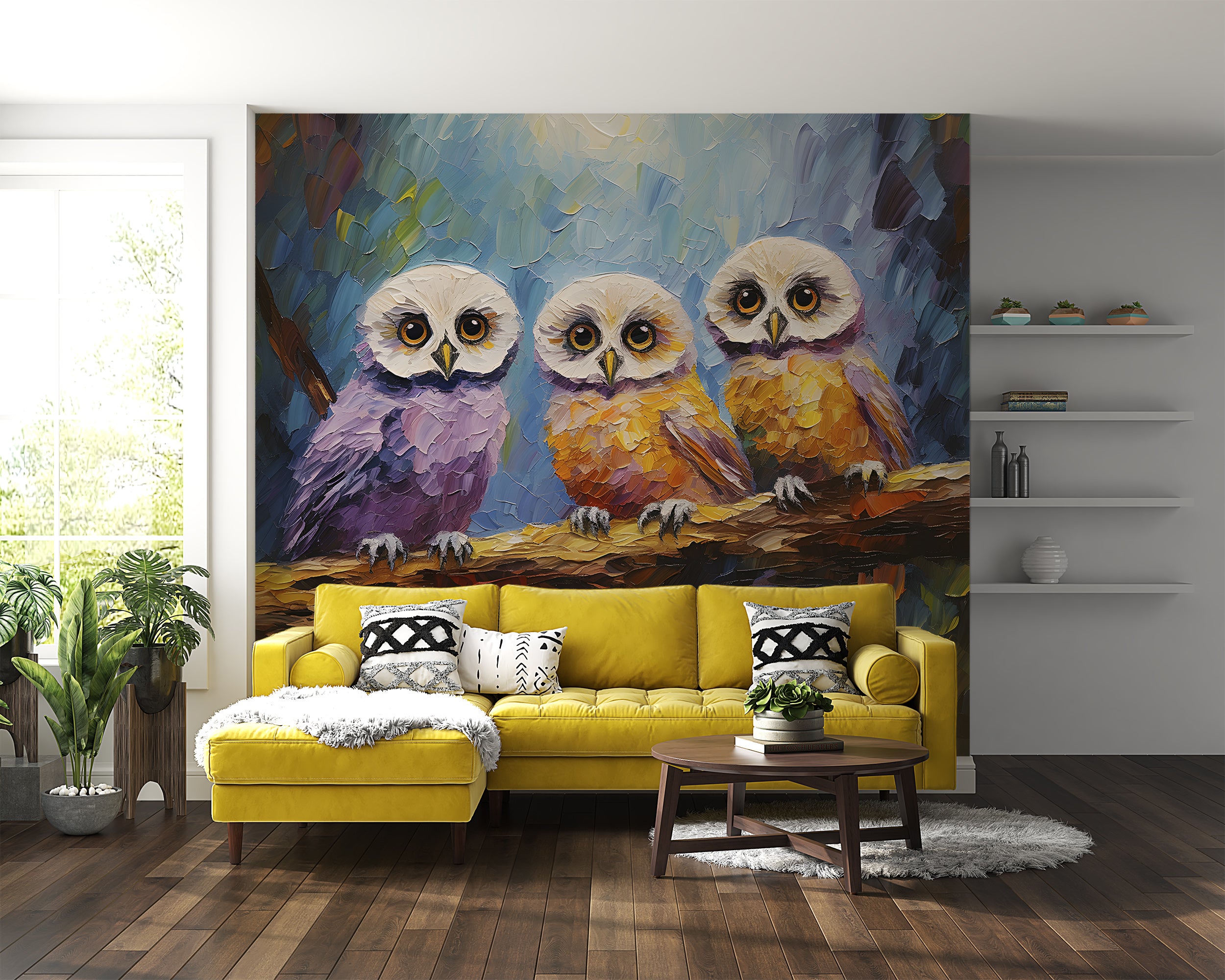 Enchanting Owl Oil Painting Wallpaper