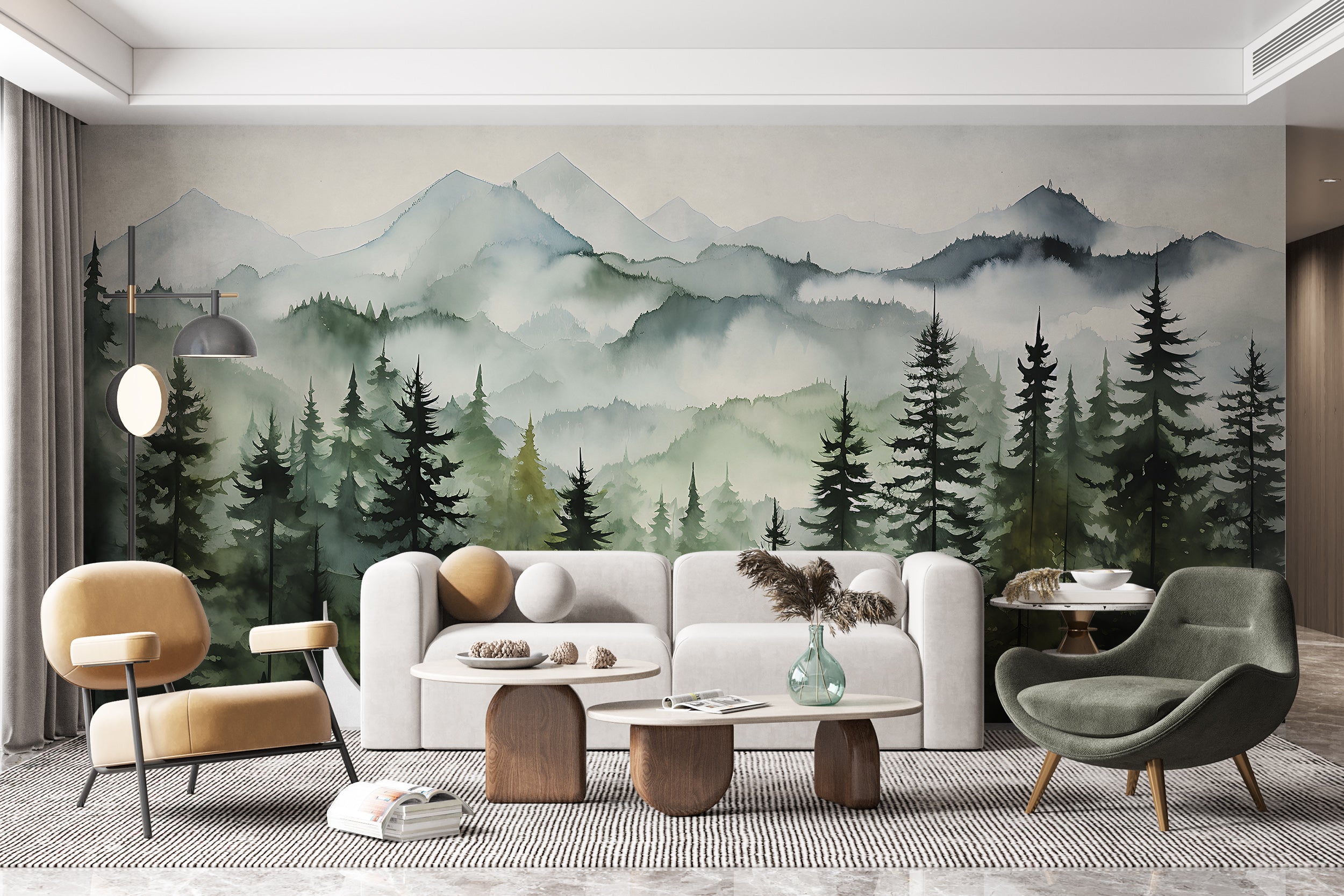 Scenic Mountains and Forest Wall Art