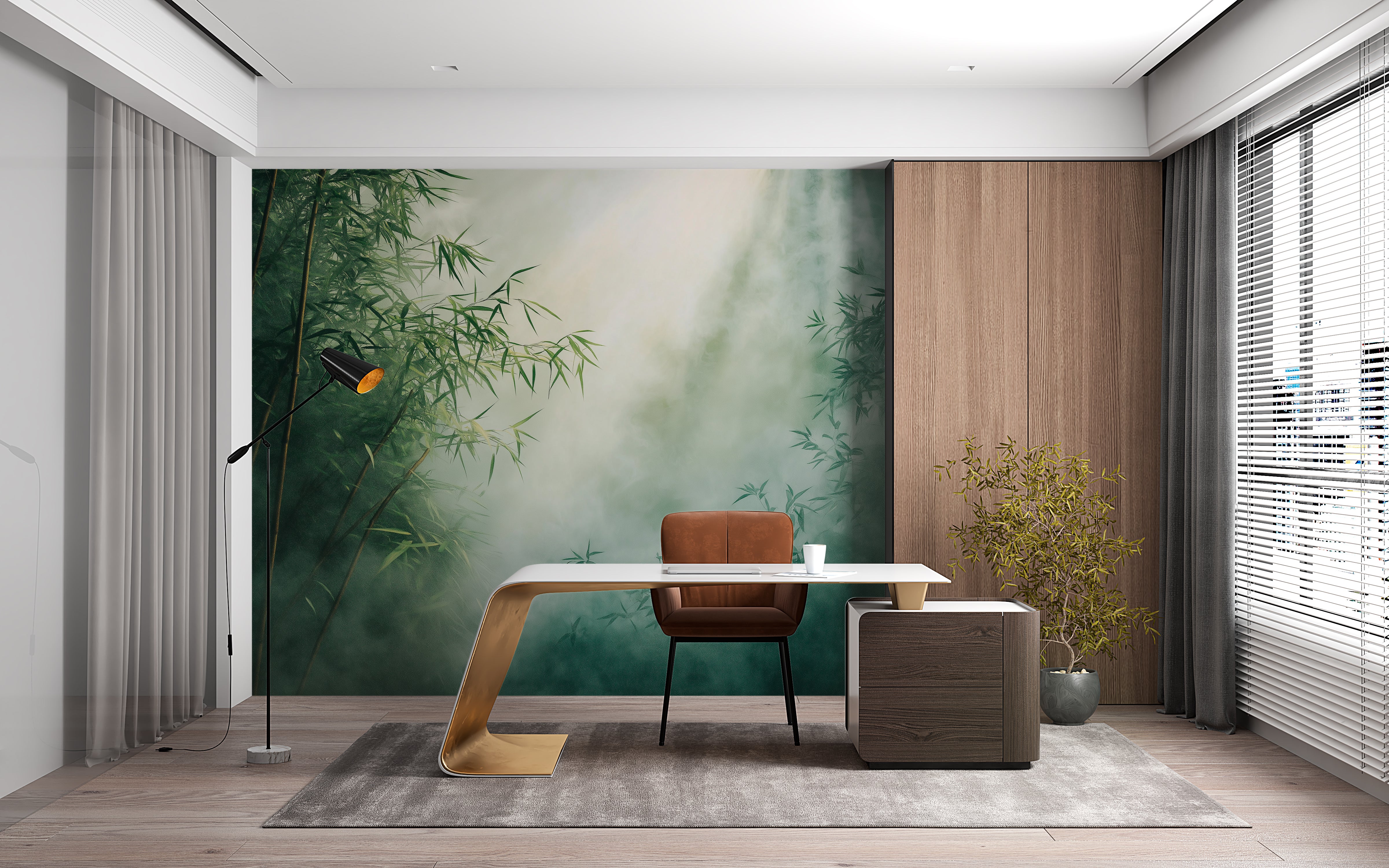 Forest Mist Wallpaper Mural - Serene Nature Backdrop for Home Decor