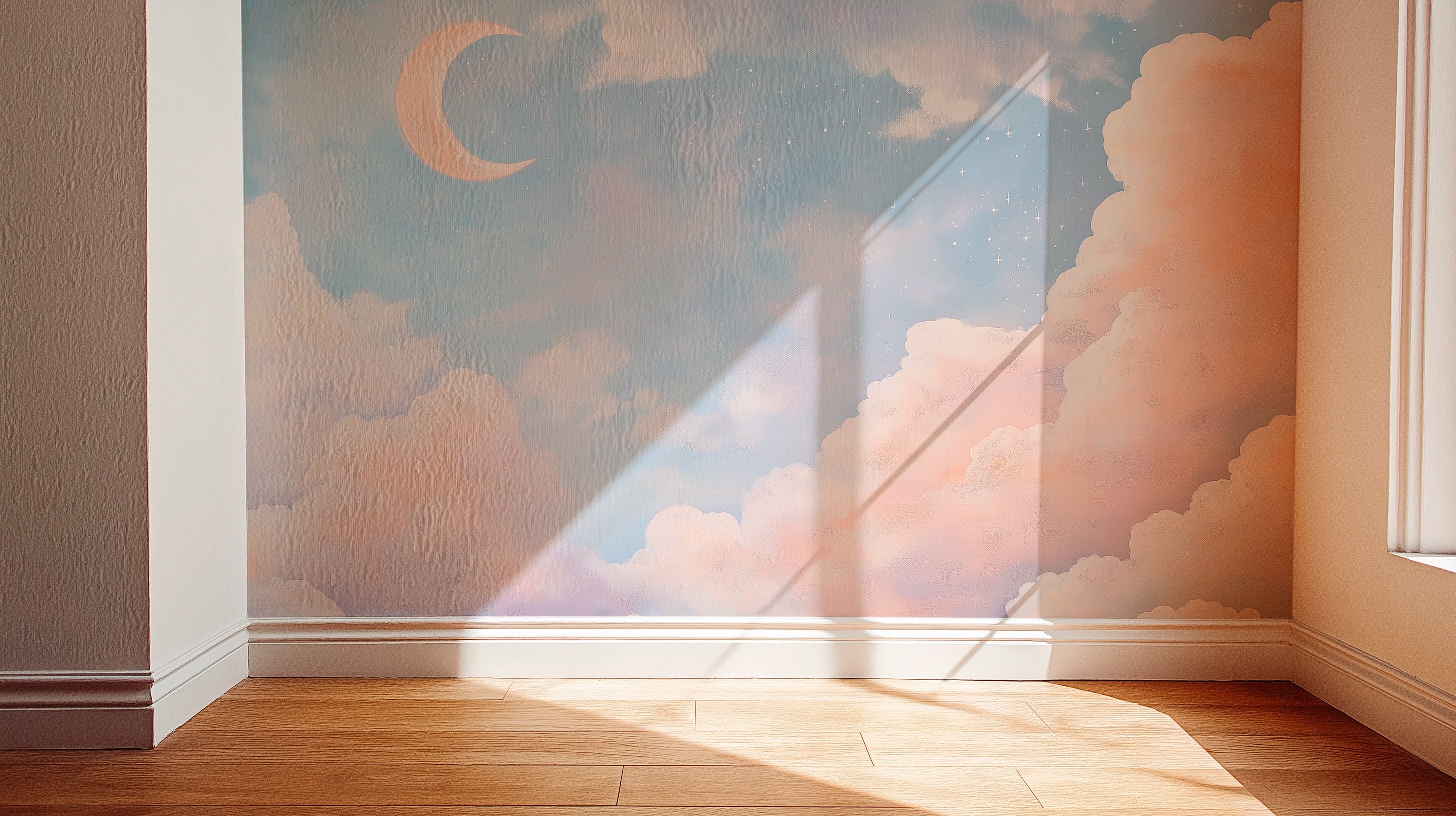Dreamy Pastel Sky Wallpaper for Nursery, Kids Room, or Home Decor – Cozy and Calming Aesthetic