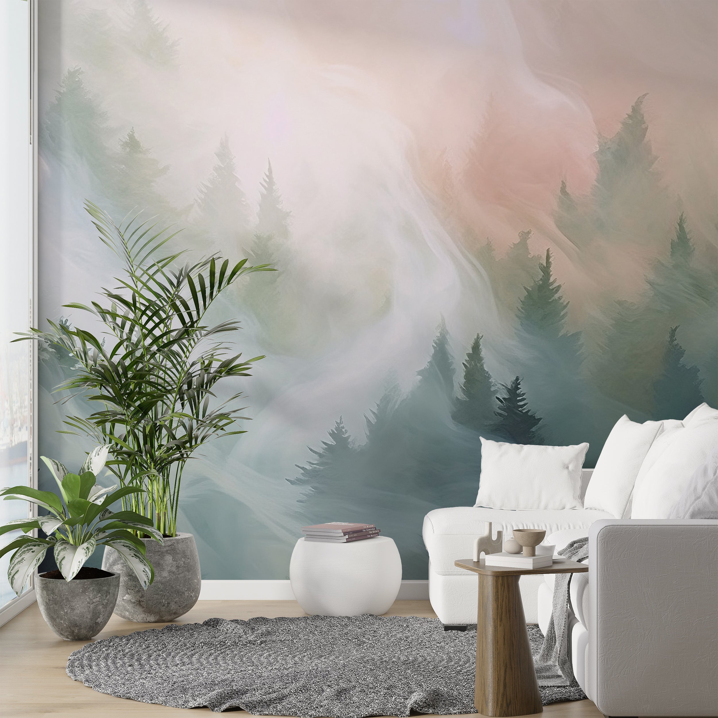 DIY Mountain View Forest Mural For Home Decor