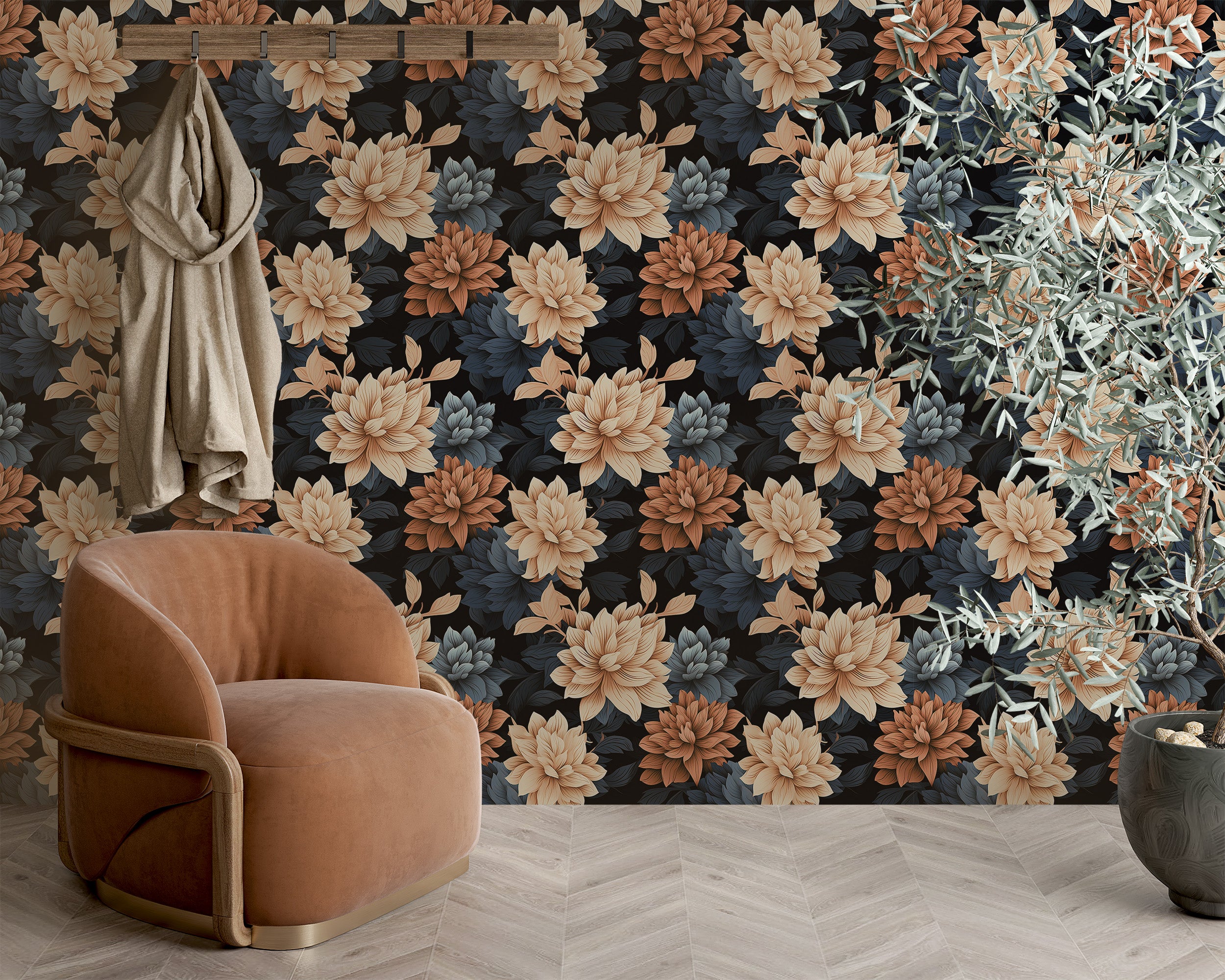 Transform Your Room with Dark Floral Design