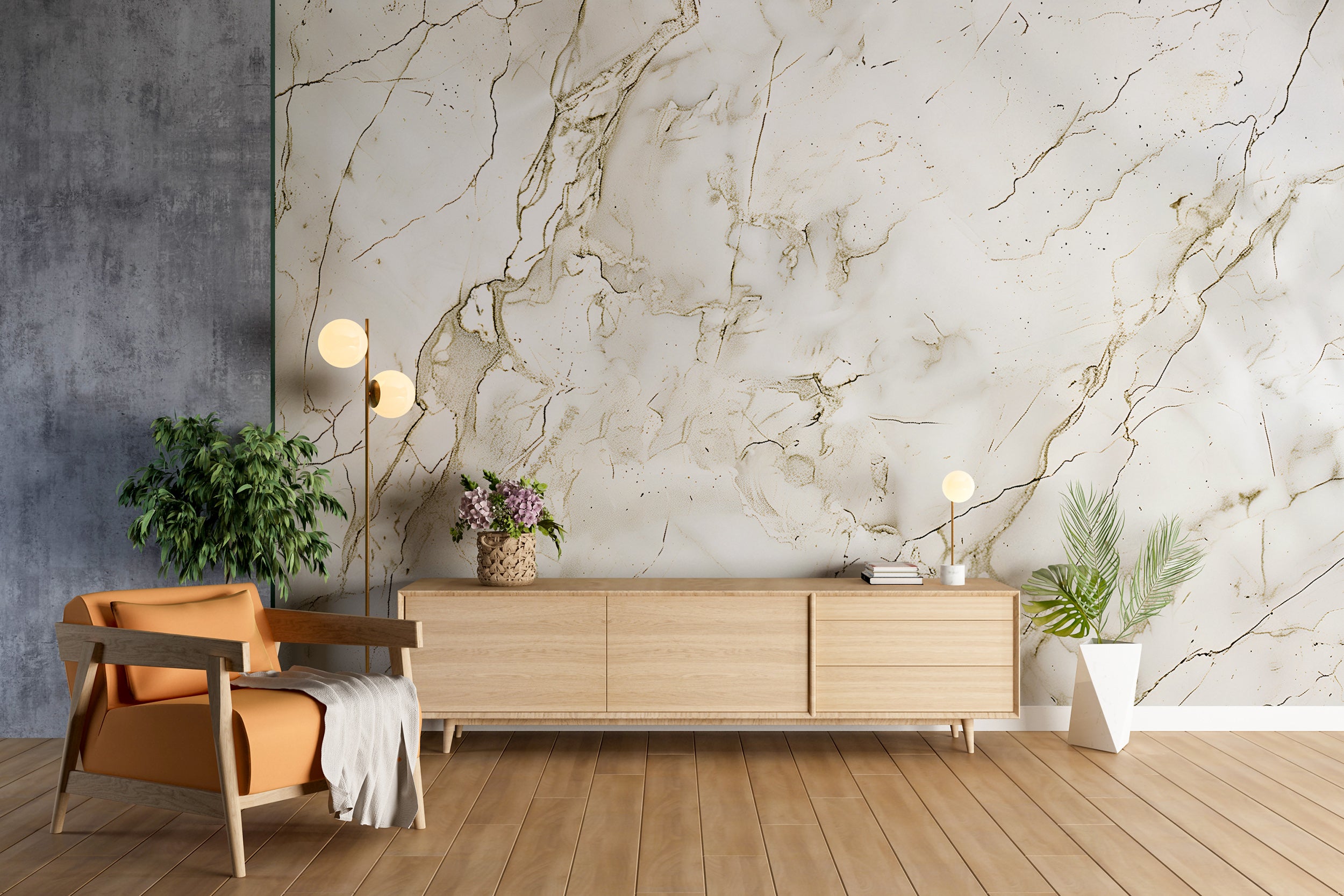 Light Beige Marble Mural, Self-adhesive Marble Texture Removable Wallpaper, Natural Stone Wall Decor, Custom Size Modern Accent Wall Mural