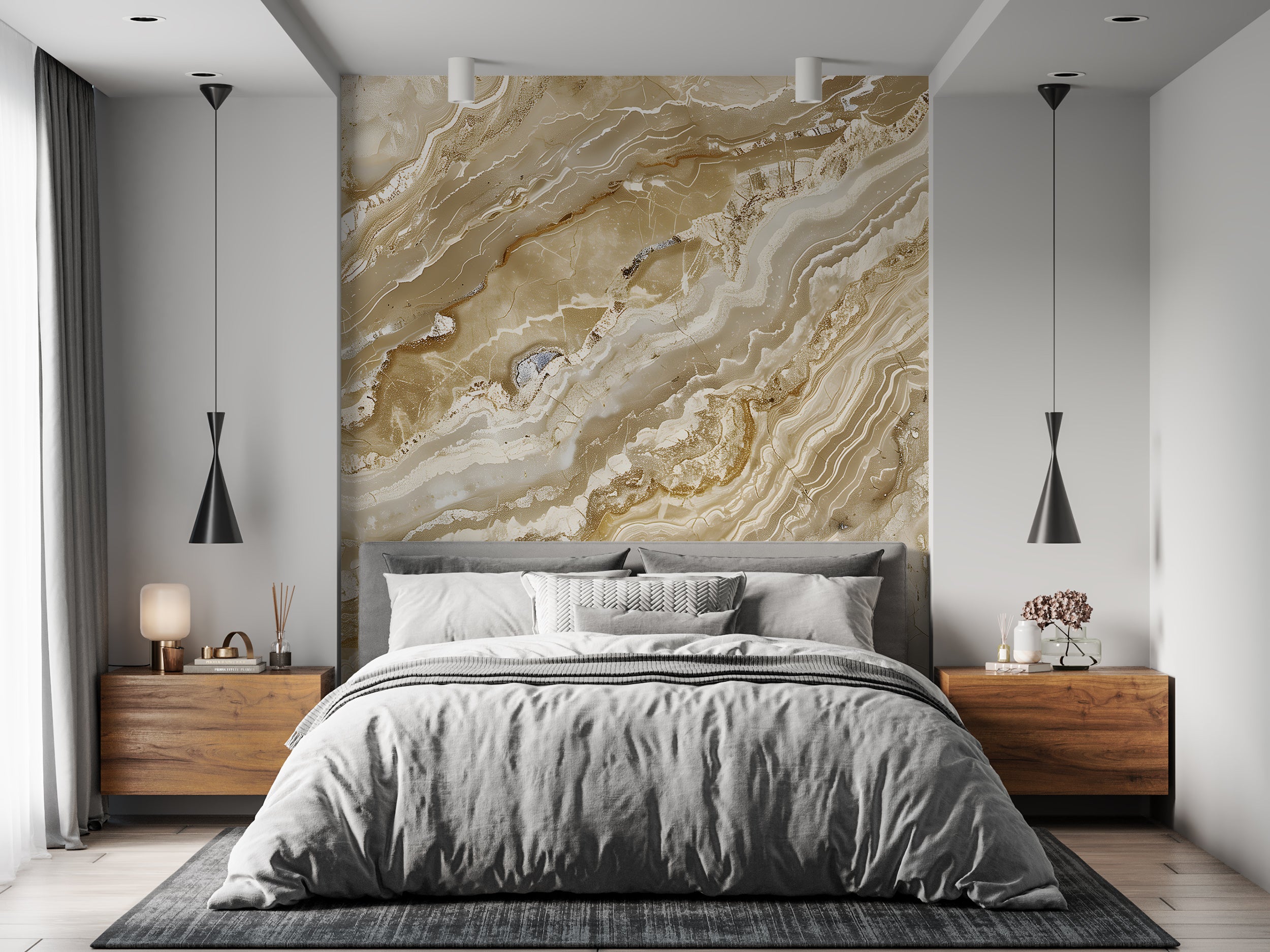 Marble Wall Mural, Removable Marble Wallpaper, Detailed Marble Texture Accent Wall Decor, Peel and Stick Beige Stone Wall Art, Custom Size