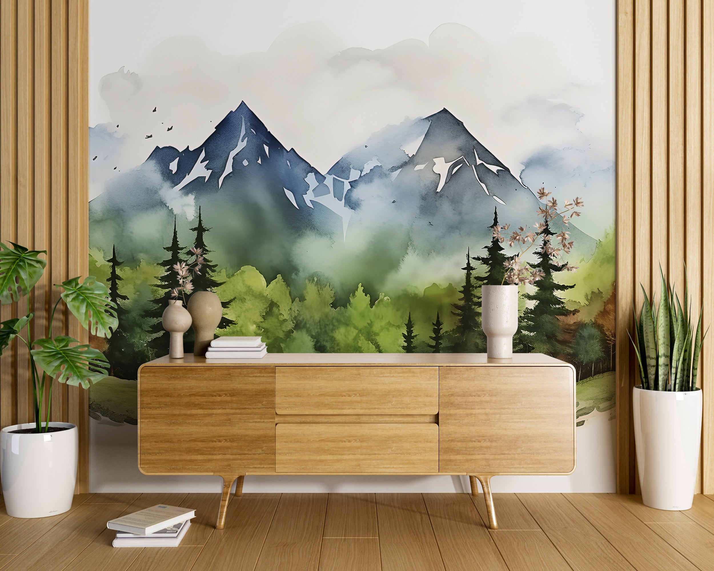 Child's Room Pine Tree Wallpaper