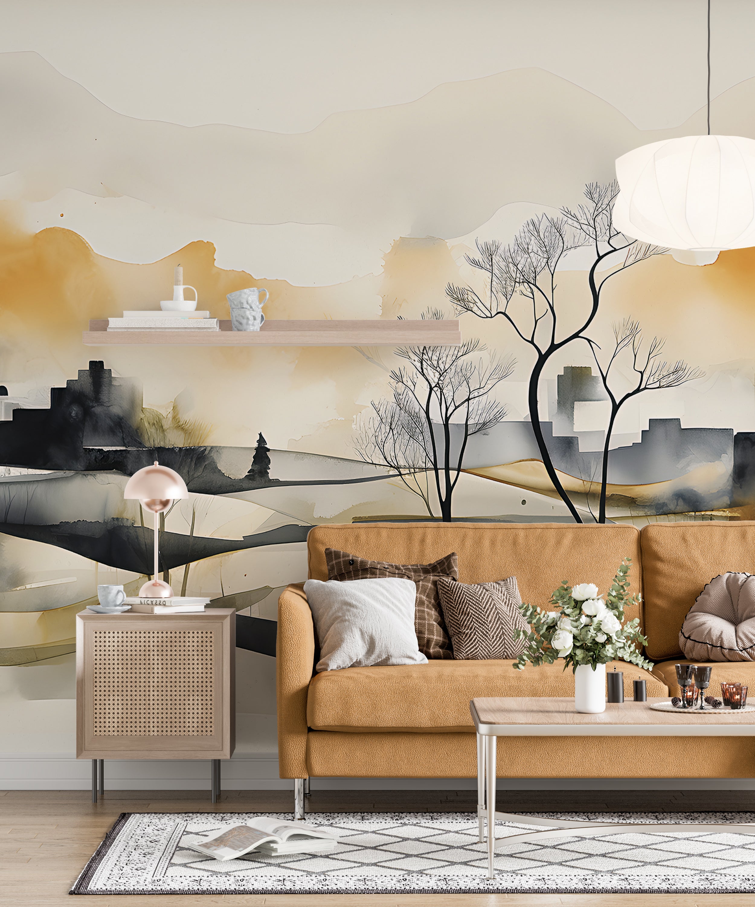 Abstract Landscape Wallpaper for Home Interiors