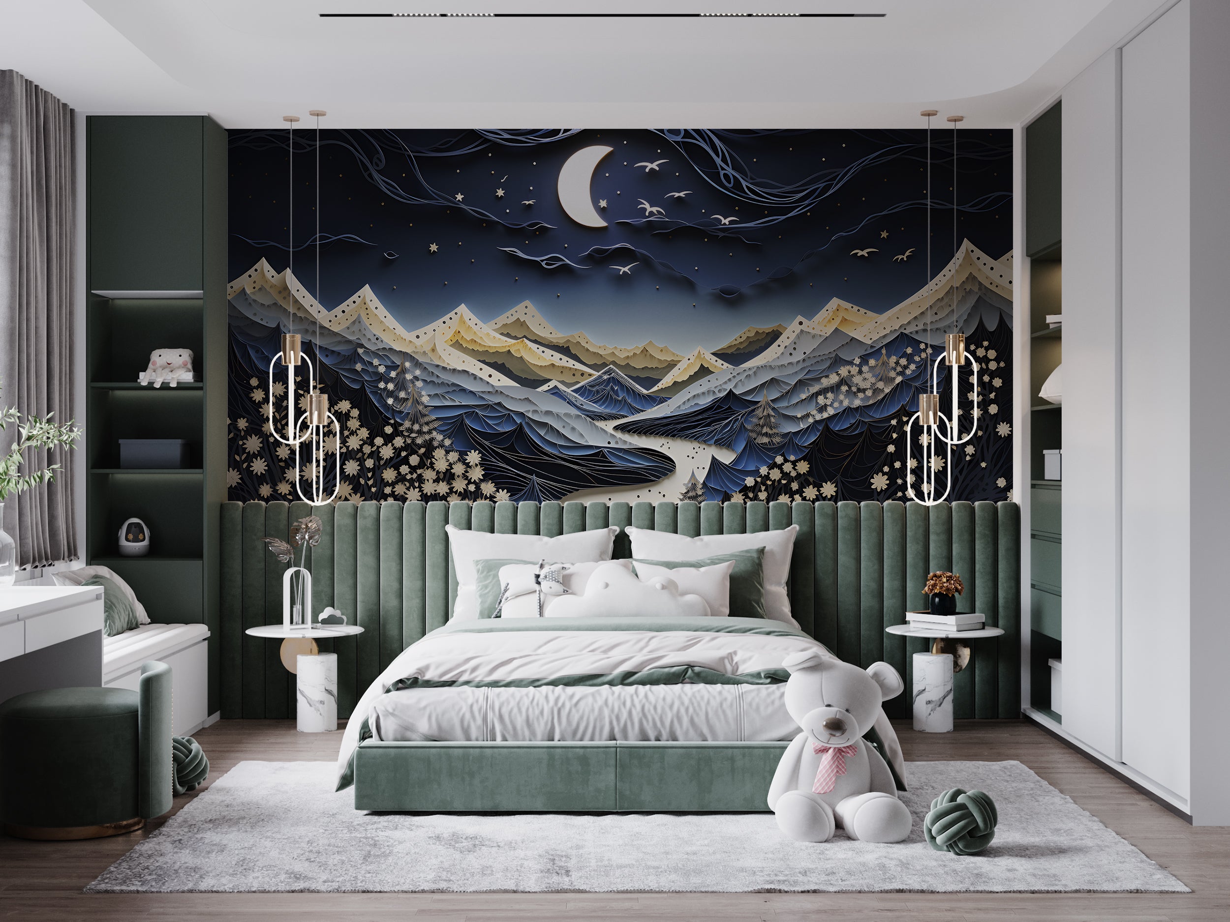 Majestic Black Mountains Wallpaper Design
