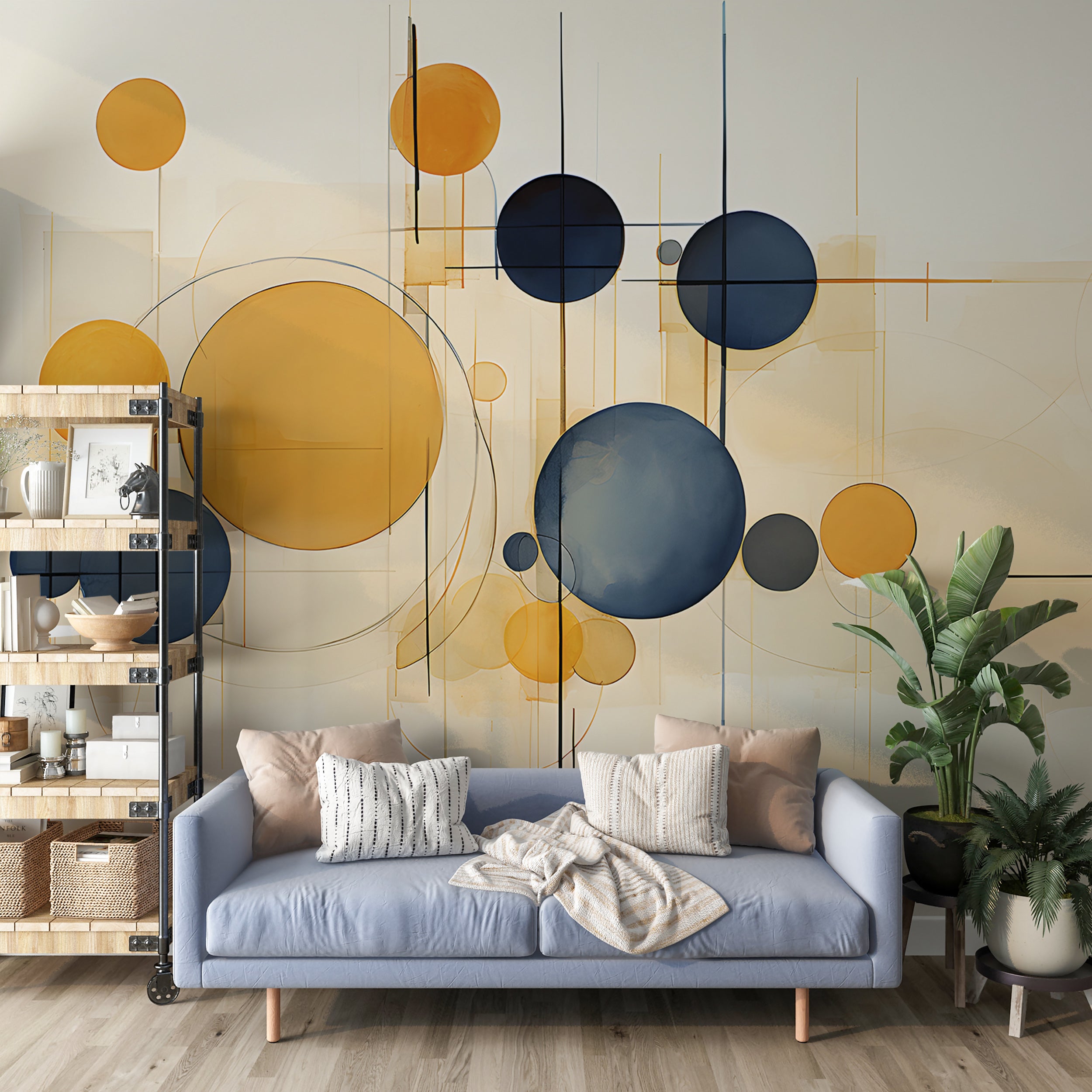 Contemporary Geometric Wall Covering for Creative Spaces
