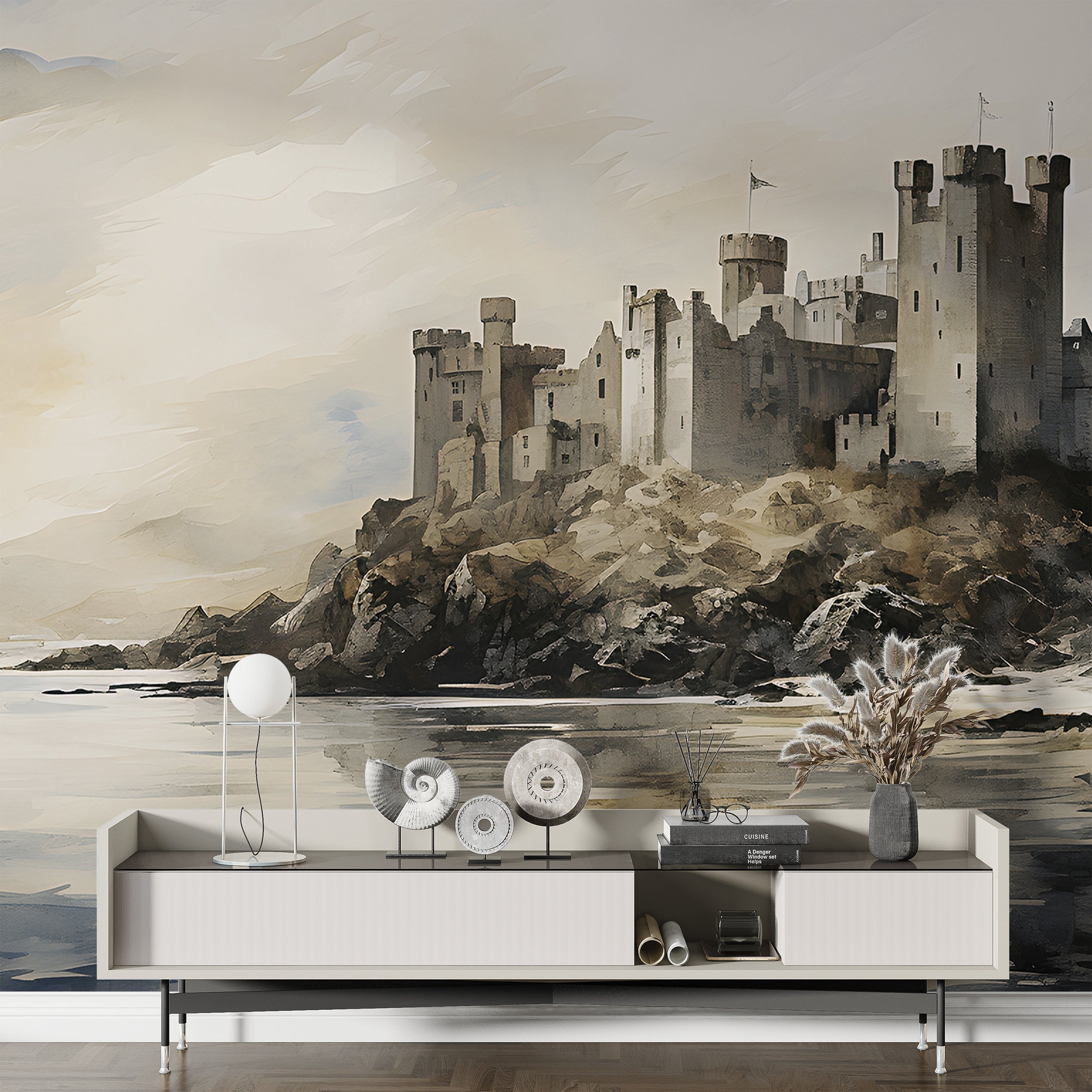 Seaside Castle Wallpaper for Coastal Decor