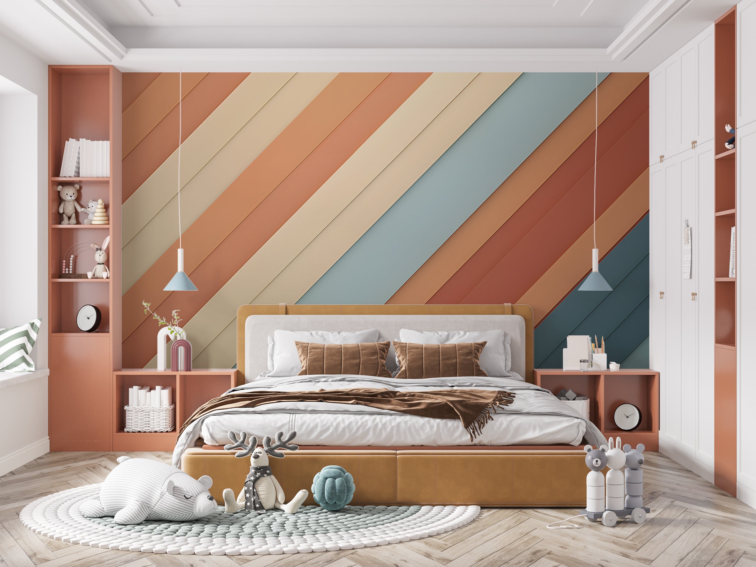 Vibrant Colorful Lines Wallpaper for Modern Interiors