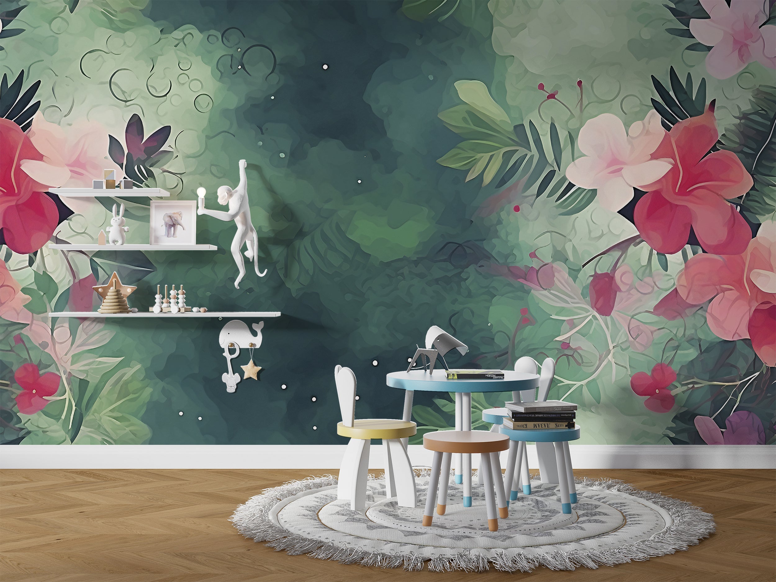 Soothing Floral Mural Design for Relaxing Spaces