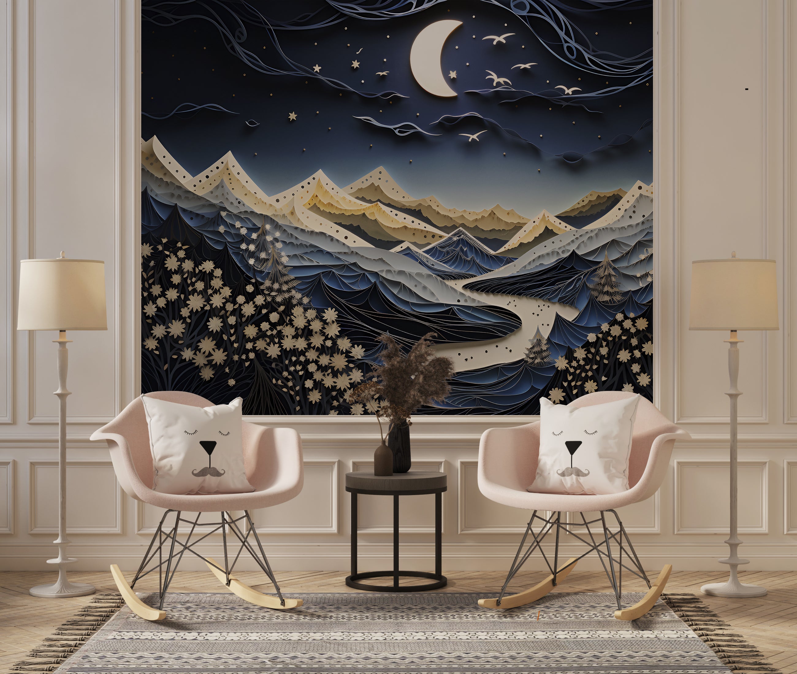 Soothing Dark Nursery Interior Ambiance